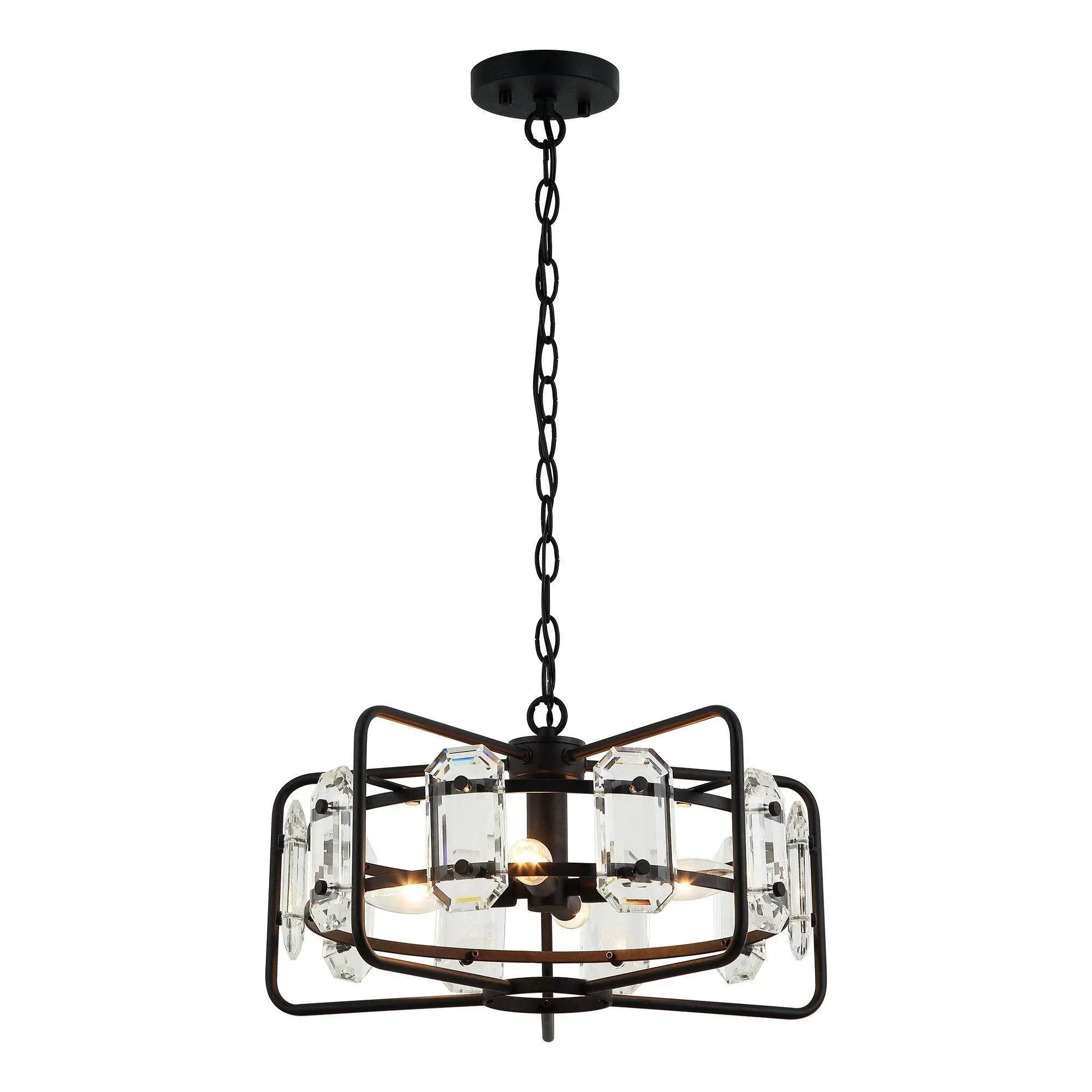Parrot Uncle 4-Light Golden Modern Crystal Island Pendant Light (HLH-27137-4A-GD) - Image 10