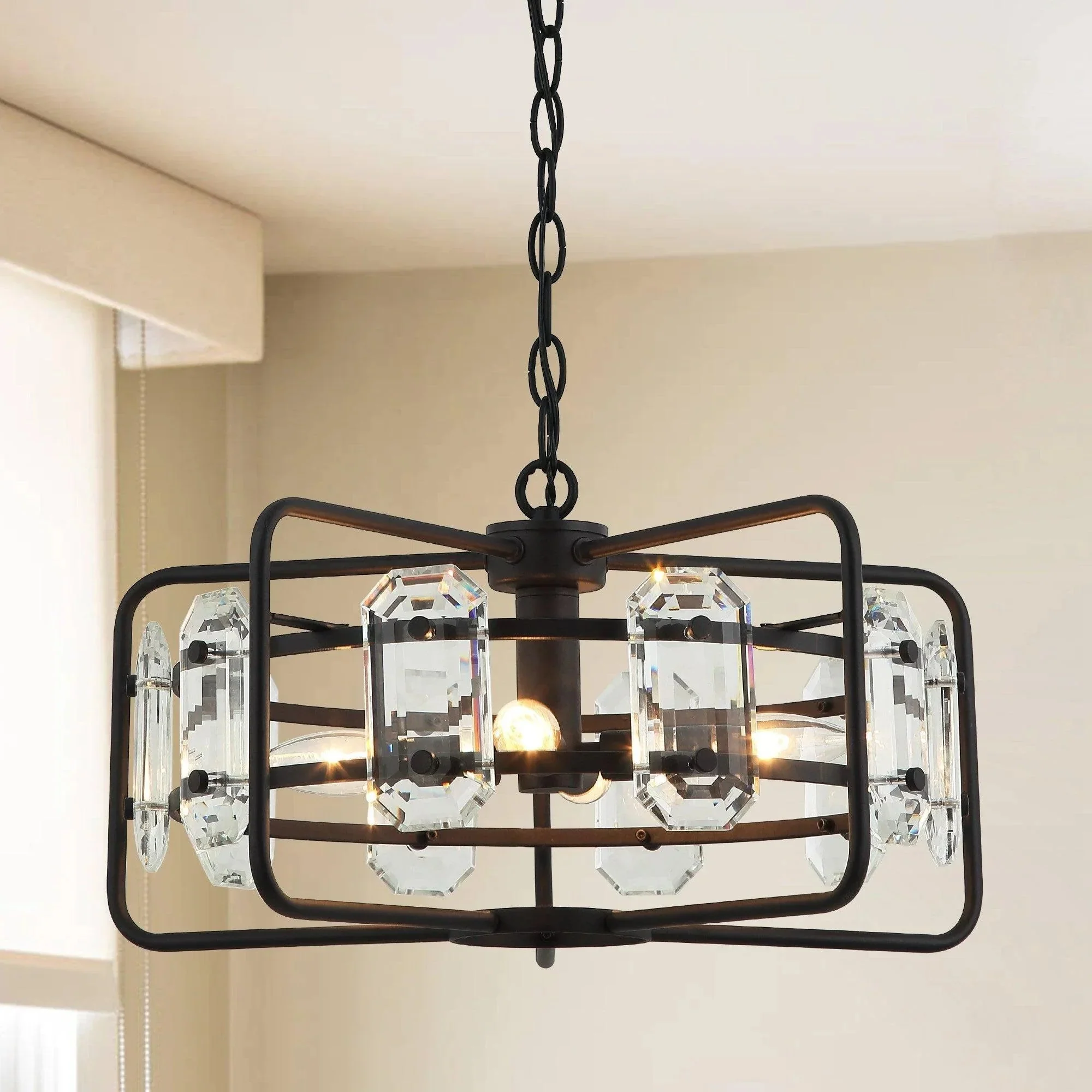 Parrot Uncle 4-Light Golden Modern Crystal Island Pendant Light (HLH-27137-4A-GD) - Image 13