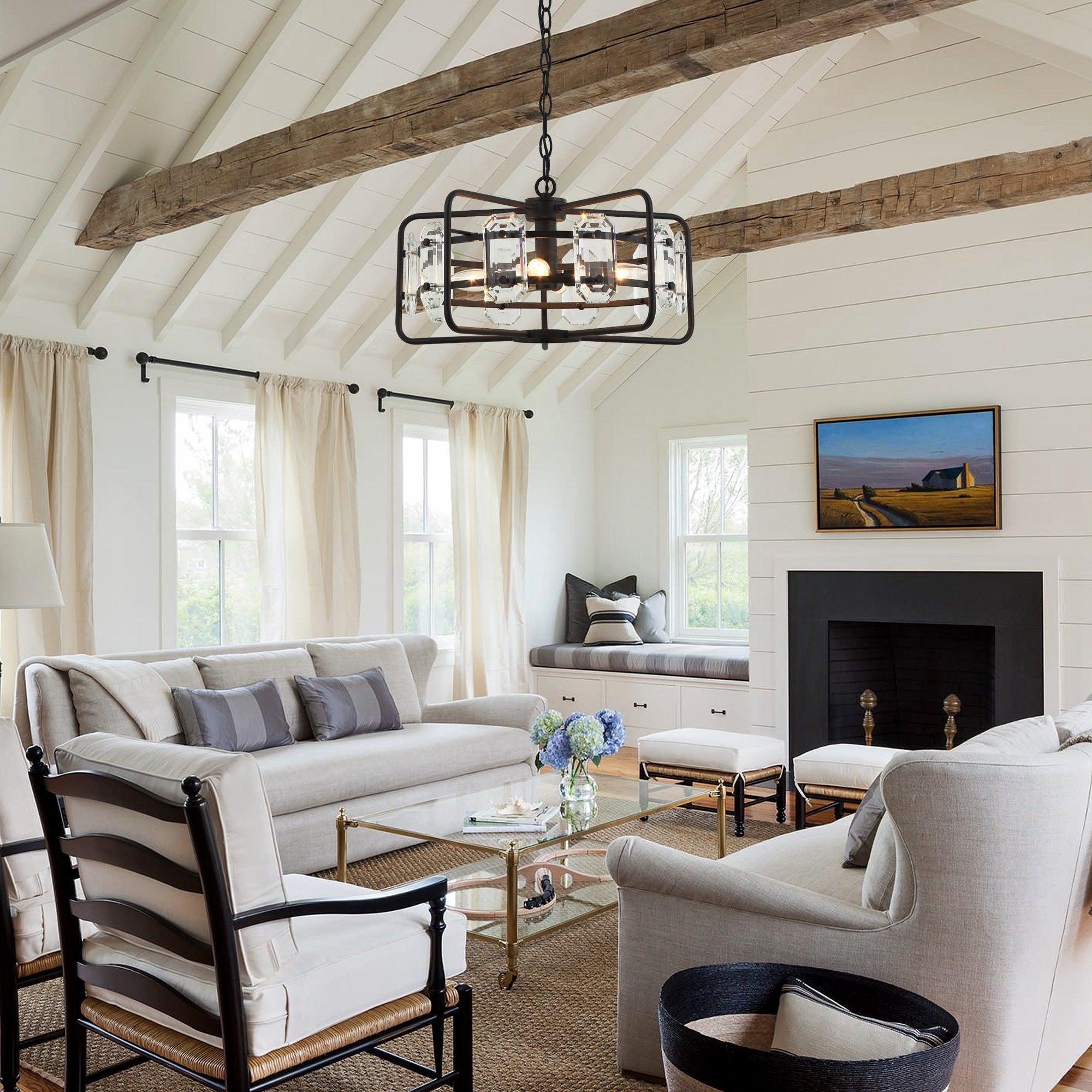 Parrot Uncle 4-Light Golden Modern Crystal Island Pendant Light (HLH-27137-4A-GD) - Image 14