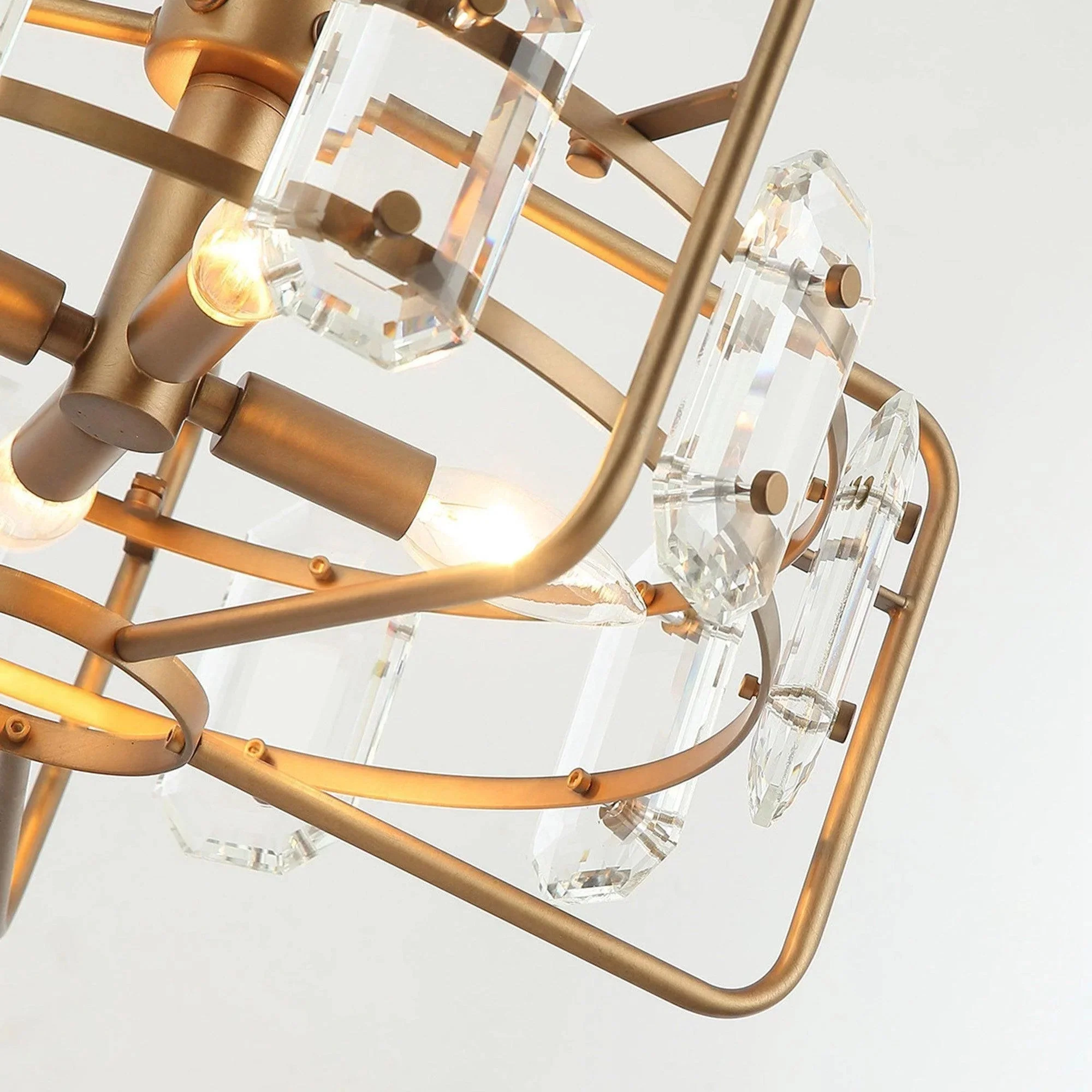 Parrot Uncle 4-Light Golden Modern Crystal Island Pendant Light (HLH-27137-4A-GD) - Image 3