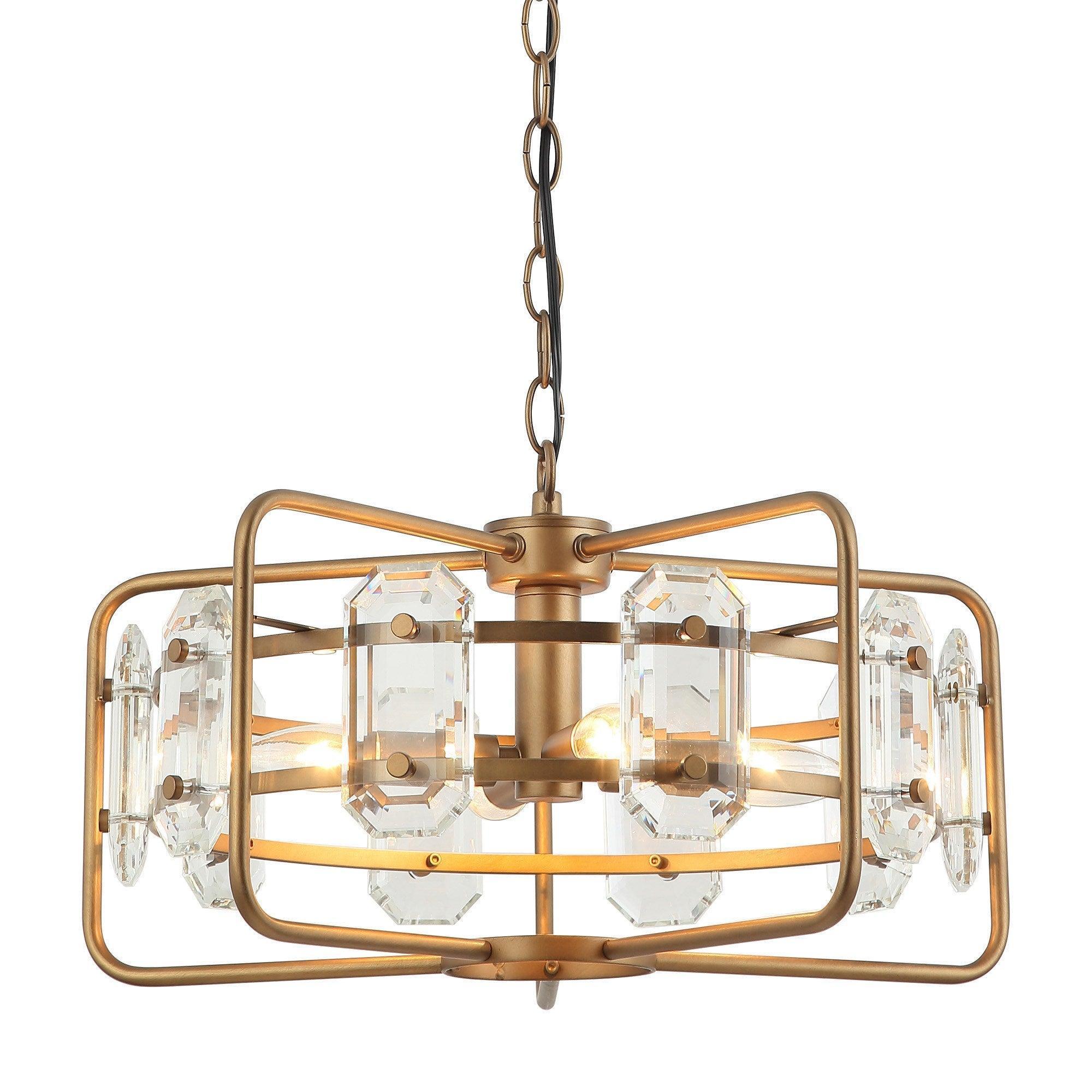 Parrot Uncle 4-Light Golden Modern Crystal Island Pendant Light (HLH-27137-4A-GD) - Image 5