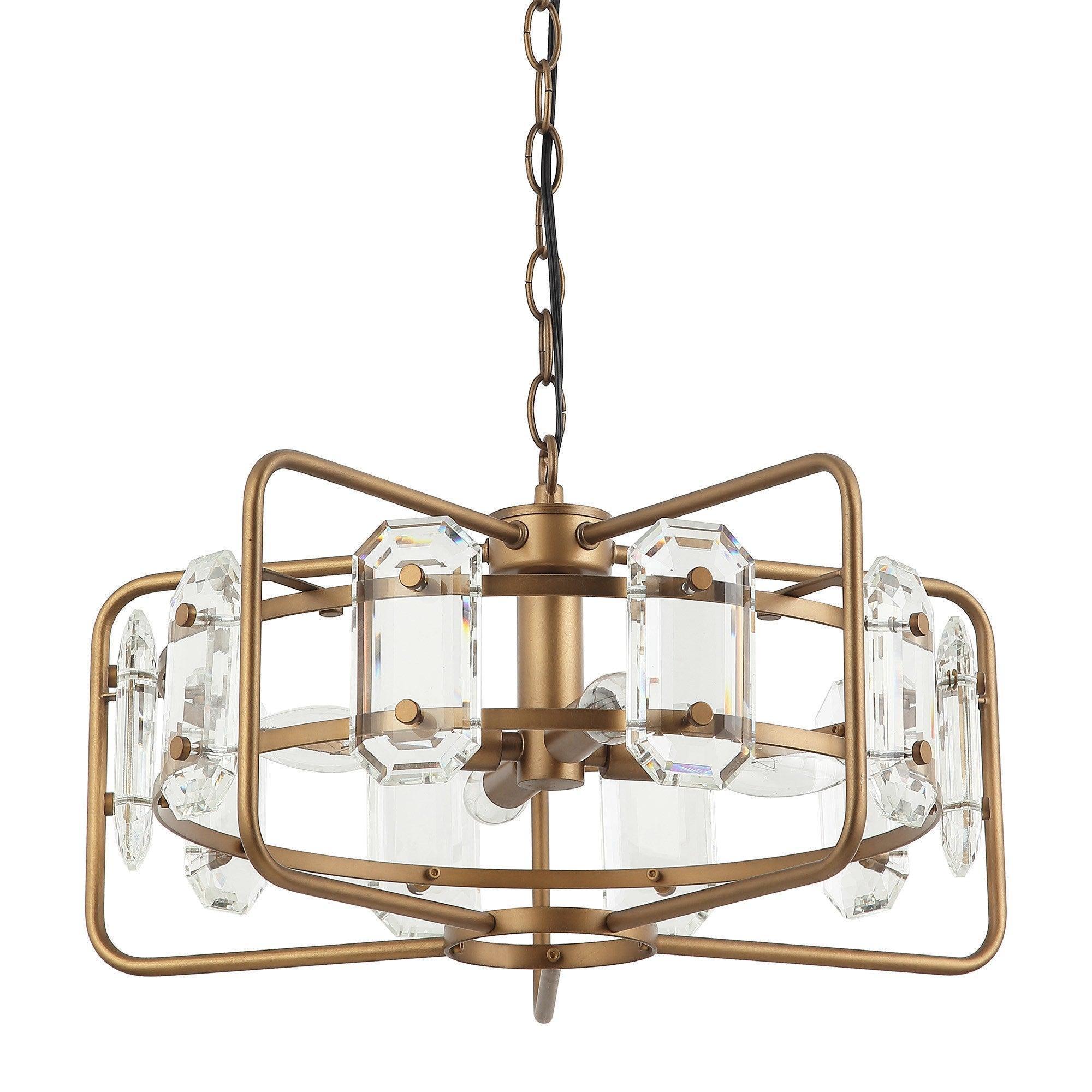 Parrot Uncle 4-Light Golden Modern Crystal Island Pendant Light (HLH-27137-4A-GD) - Image 6