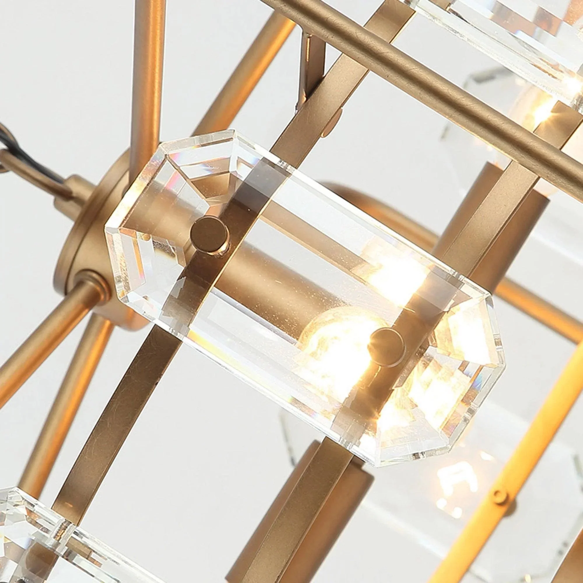 Parrot Uncle 4-Light Golden Modern Crystal Island Pendant Light (HLH-27137-4A-GD) - Image 7