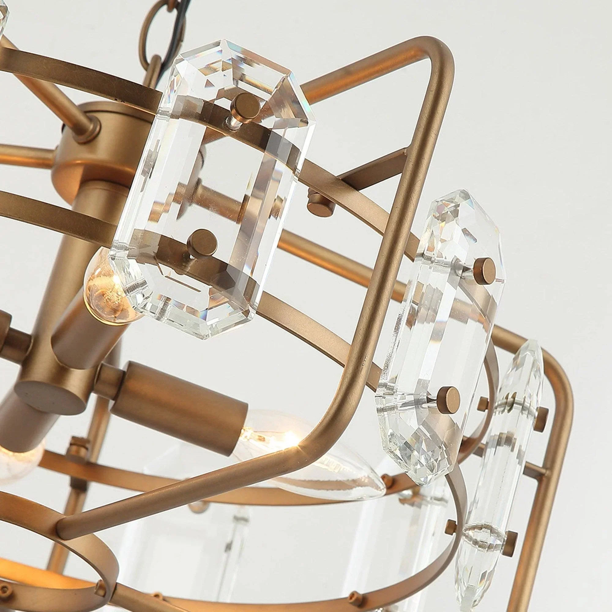 Parrot Uncle 4-Light Golden Modern Crystal Island Pendant Light (HLH-27137-4A-GD) - Image 8