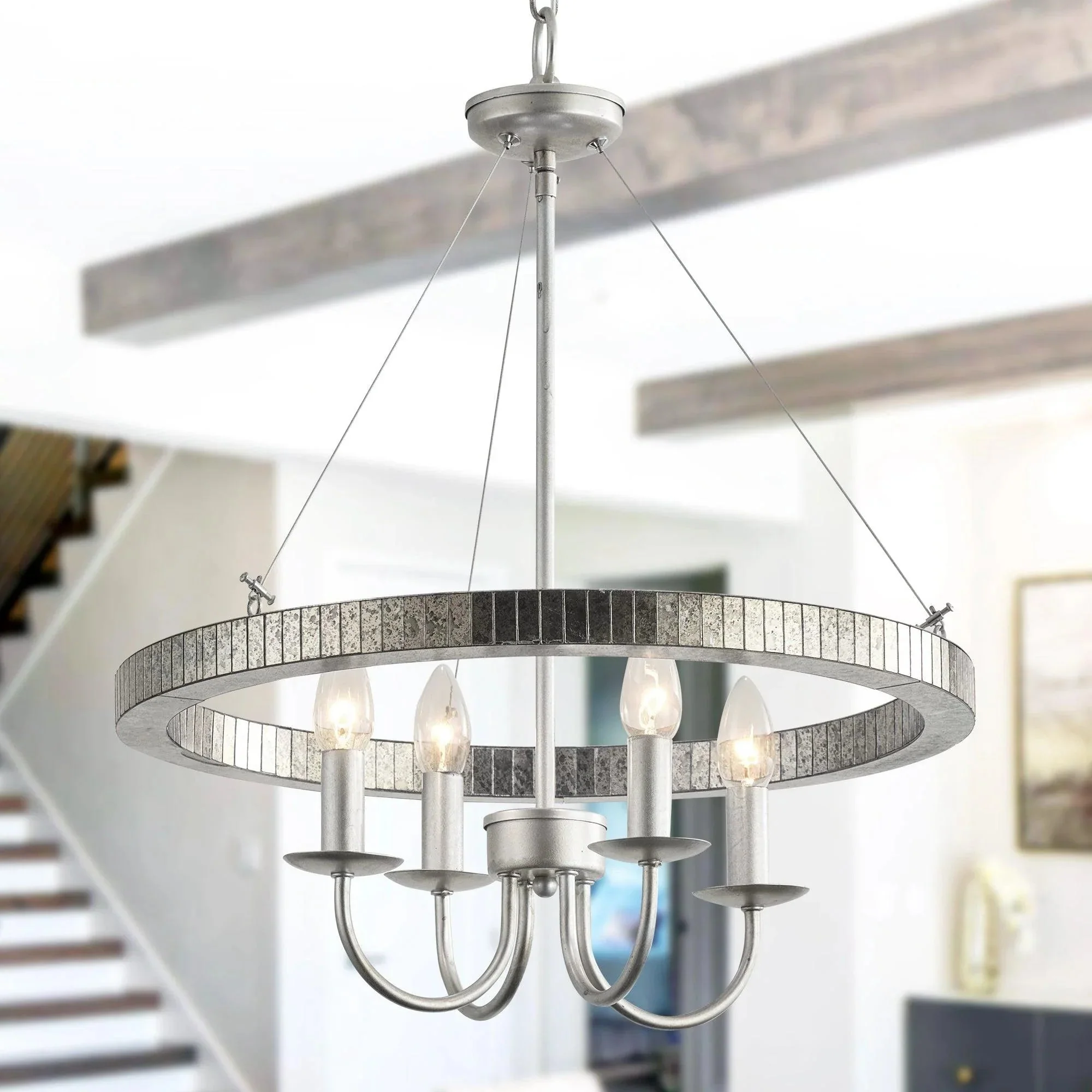 Parrot Uncle 4-Light Iron Modern Island Pendant Lighting with Acrylic Lens (ACC-BBW9592-4) - Image 4