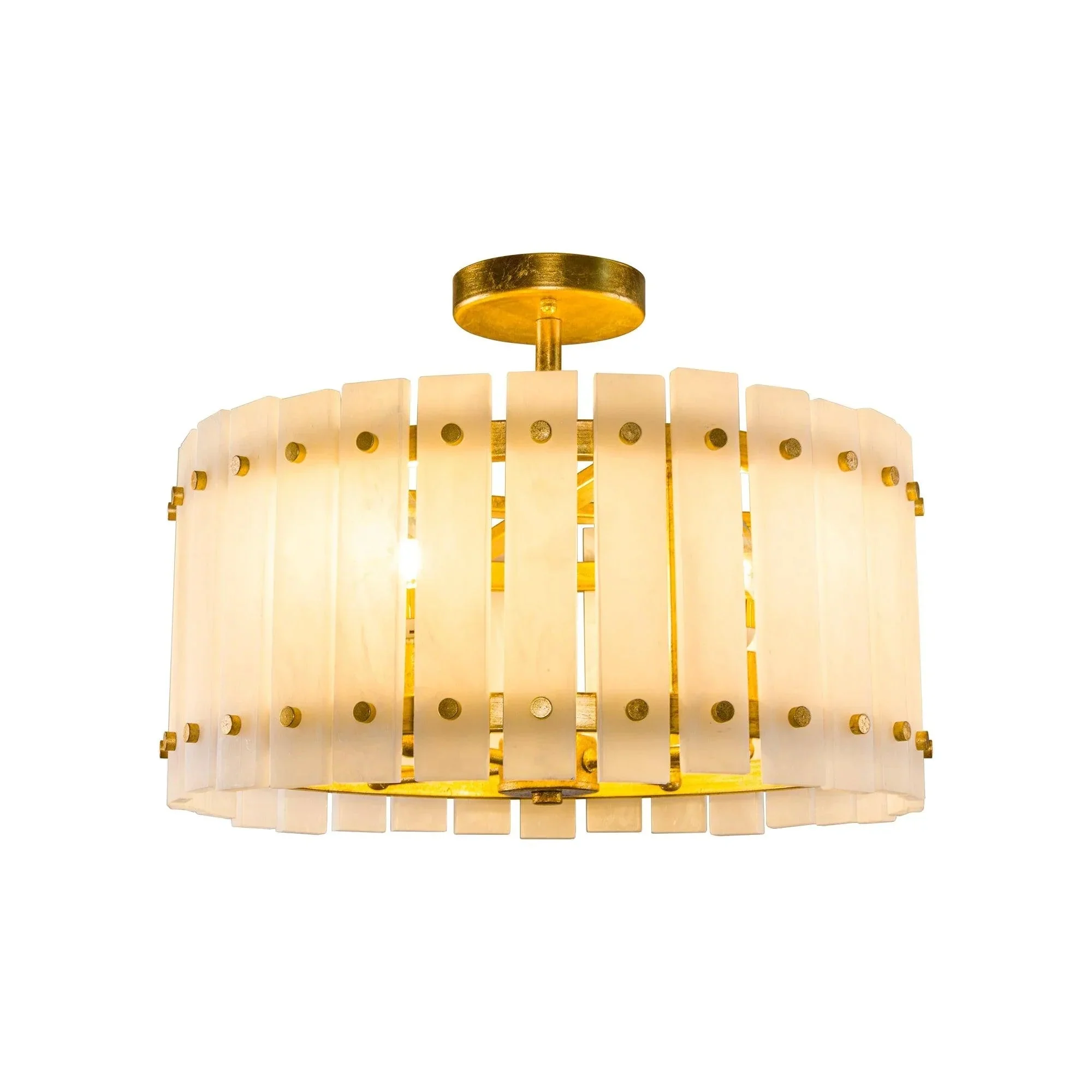 Parrot Uncle 4-Light Modern Drum Marble Semi Flush Mount Ceiling Light (BBD3009) - Image 11