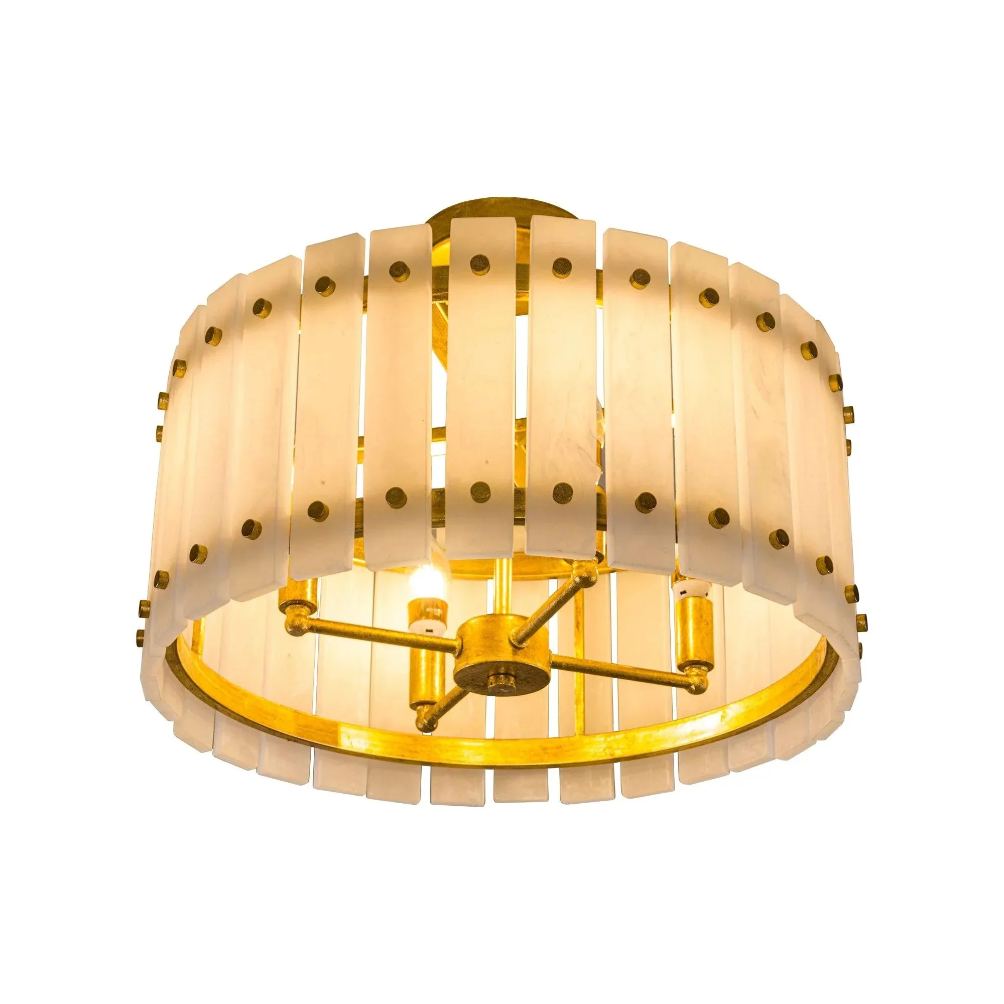 Parrot Uncle 4-Light Modern Drum Marble Semi Flush Mount Ceiling Light (BBD3009) - Image 9