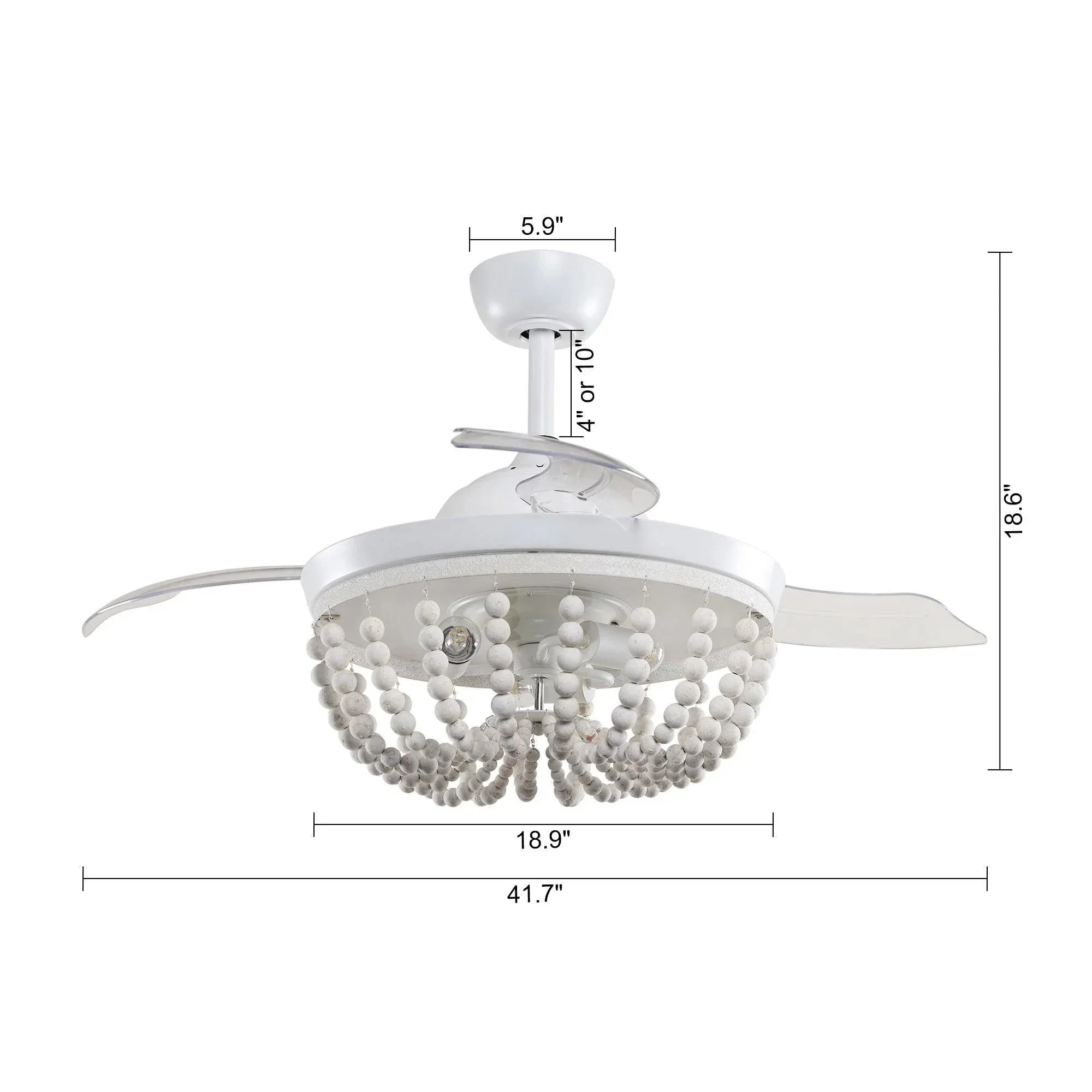 Parrot Uncle 42-Inch Huang Farmhouse Wooden Beads Ceiling Fan with Lighting (F4712Q110V) - Image 11