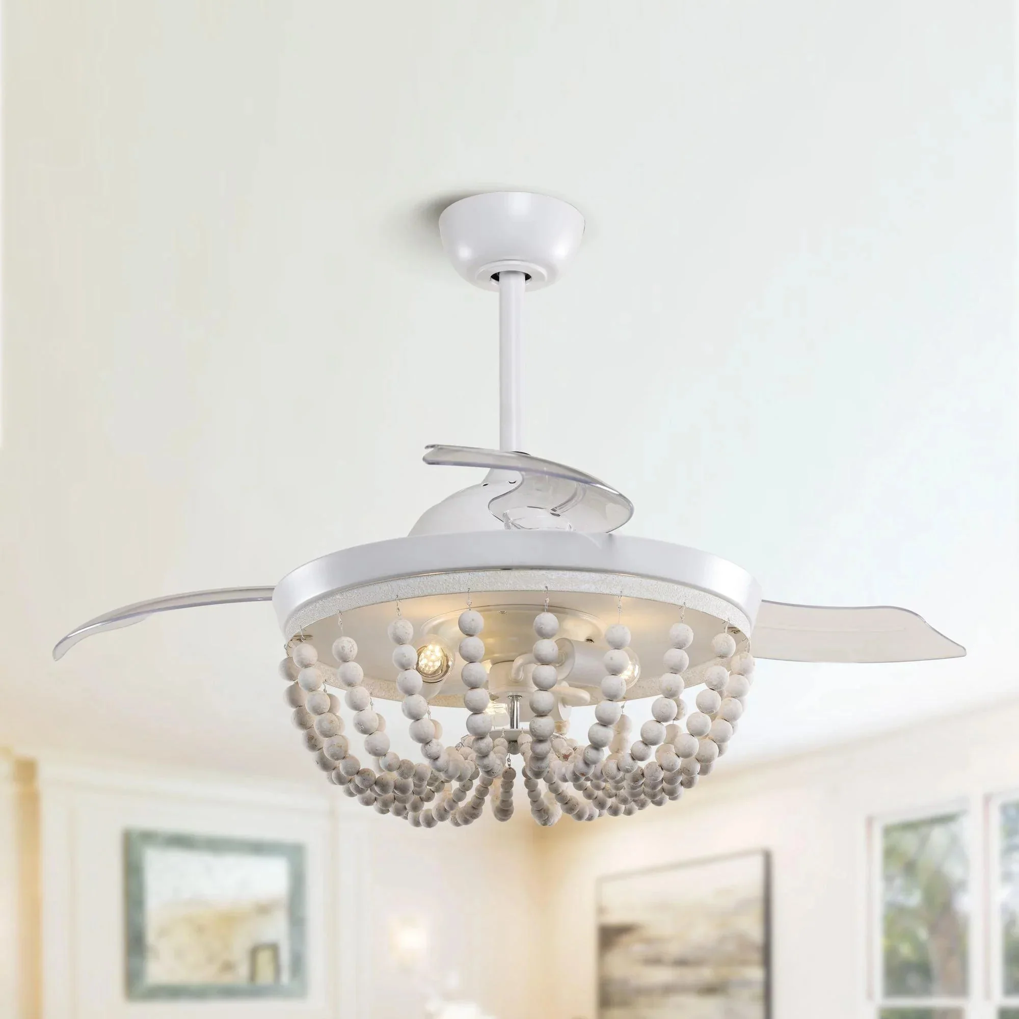 Parrot Uncle 42-Inch Huang Farmhouse Wooden Beads Ceiling Fan with Lighting (F4712Q110V) - Image 3