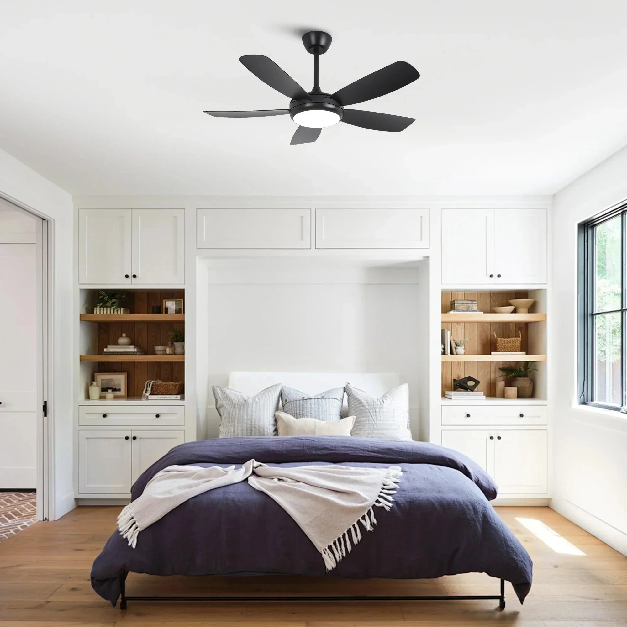 Parrot Uncle 42-Inch Gladys Modern Black LED Ceiling Fan with Remote Control (F5004BK) - Image 4