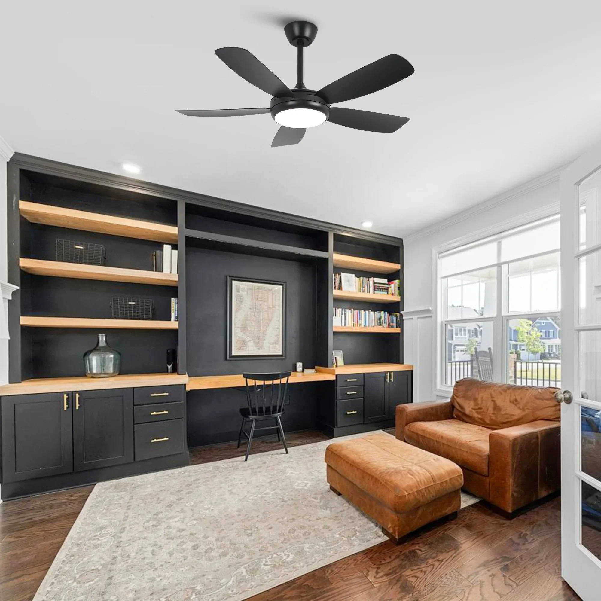 Parrot Uncle 42-Inch Gladys Modern Black LED Ceiling Fan with Remote Control (F5004BK) - Image 5