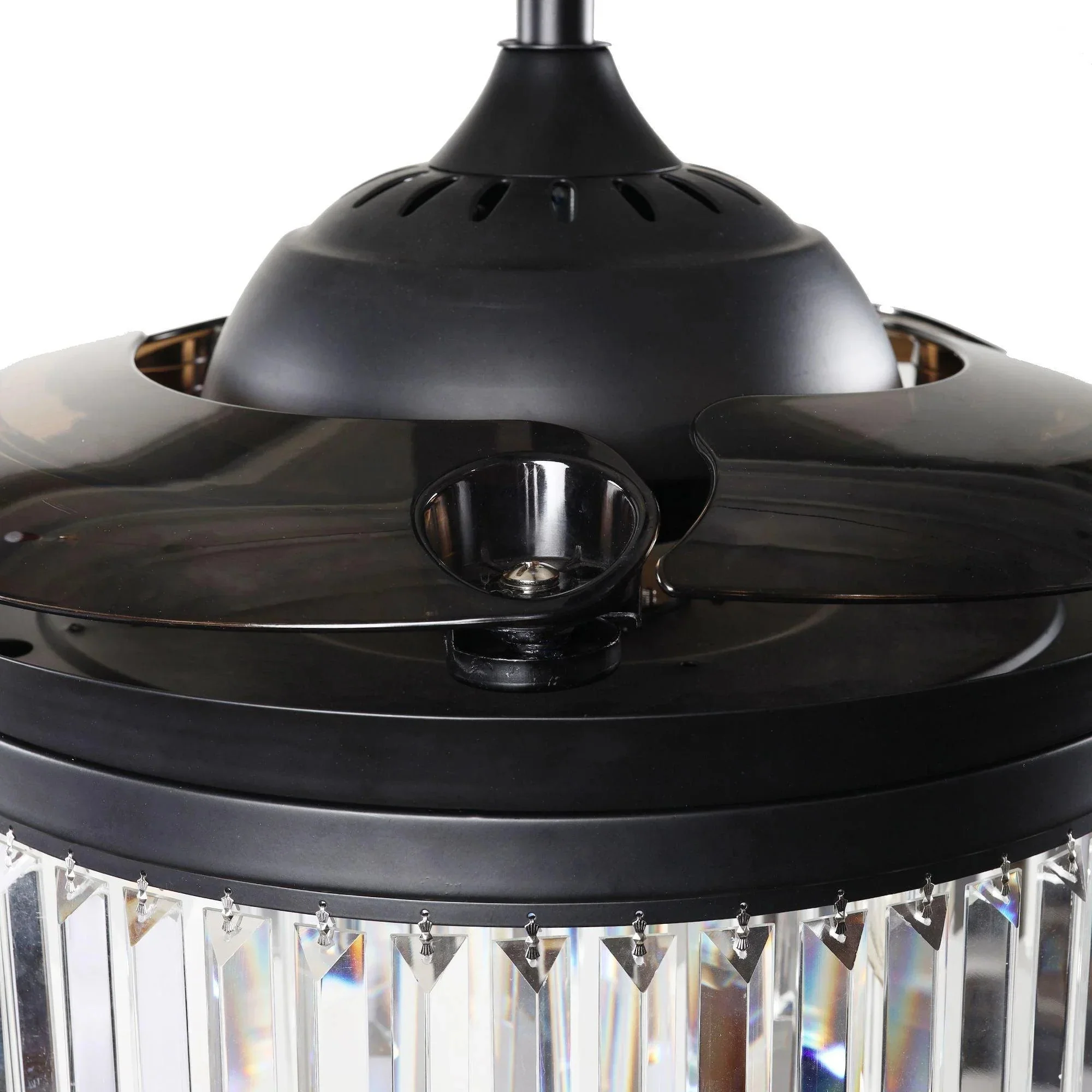 Parrot Uncle 42-Inch Modern Downrod Mount Crystal Ceiling Fan with Lighting and Remote Control (F4710QQ110V) - Image 11