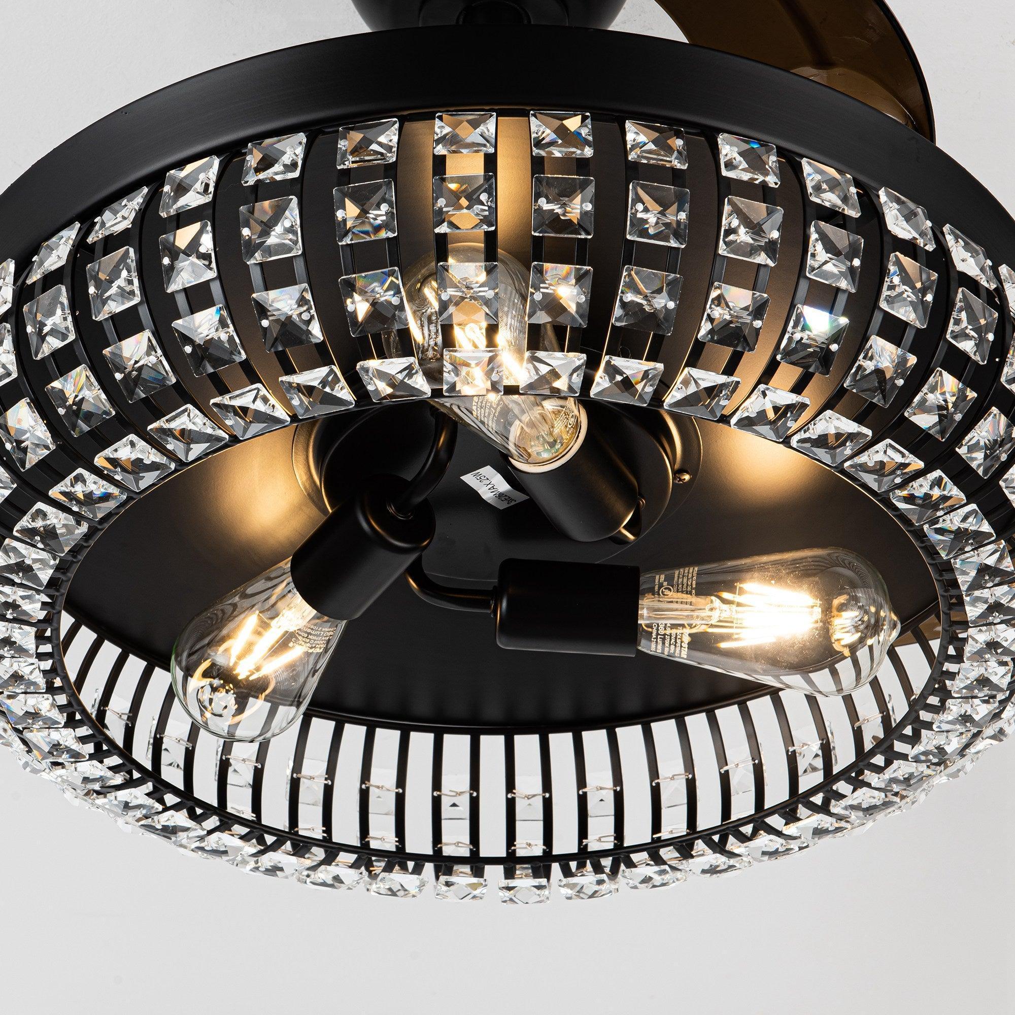 Parrot Uncle 42-Inch Modern Downrod Mount Crystal Ceiling Fan with Lighting and Remote Control (F4716Q110V) - Image 15