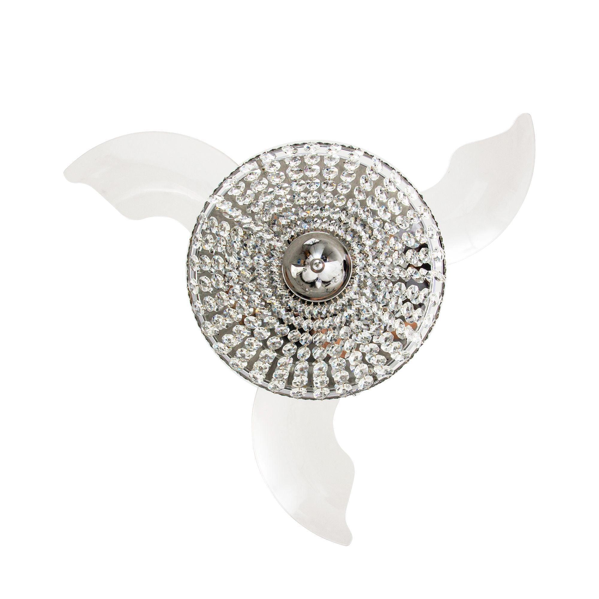 Parrot Uncle 42-Inch Servantes Modern Downrod Mount Crystal Ceiling Fan with Lighting and Remote Control - Image 3