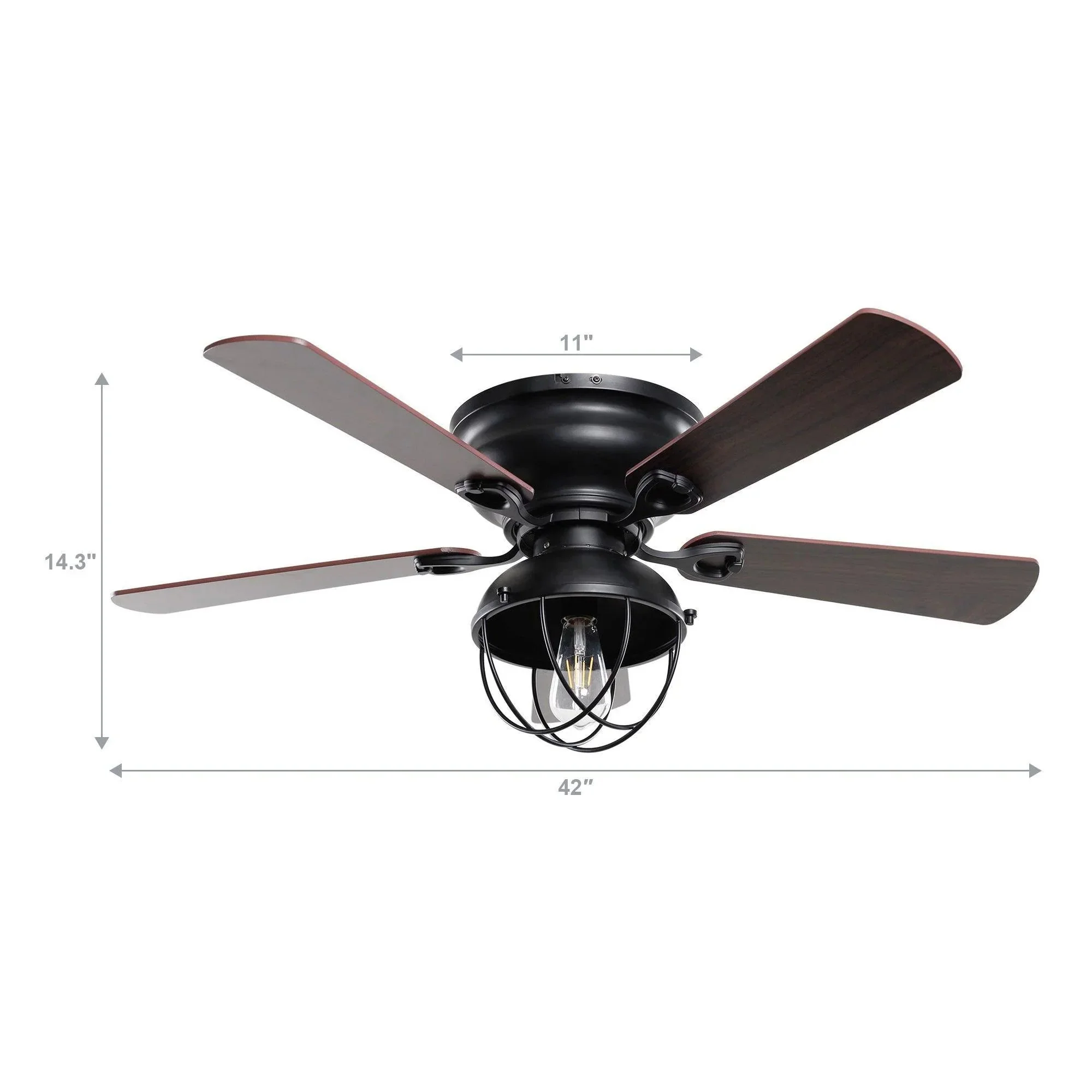 Parrot Uncle 42-Inch Traditional Flush Mount Reversible Ceiling Fan with Lighting and Remote Control (F6232QQ110V) - Image 13