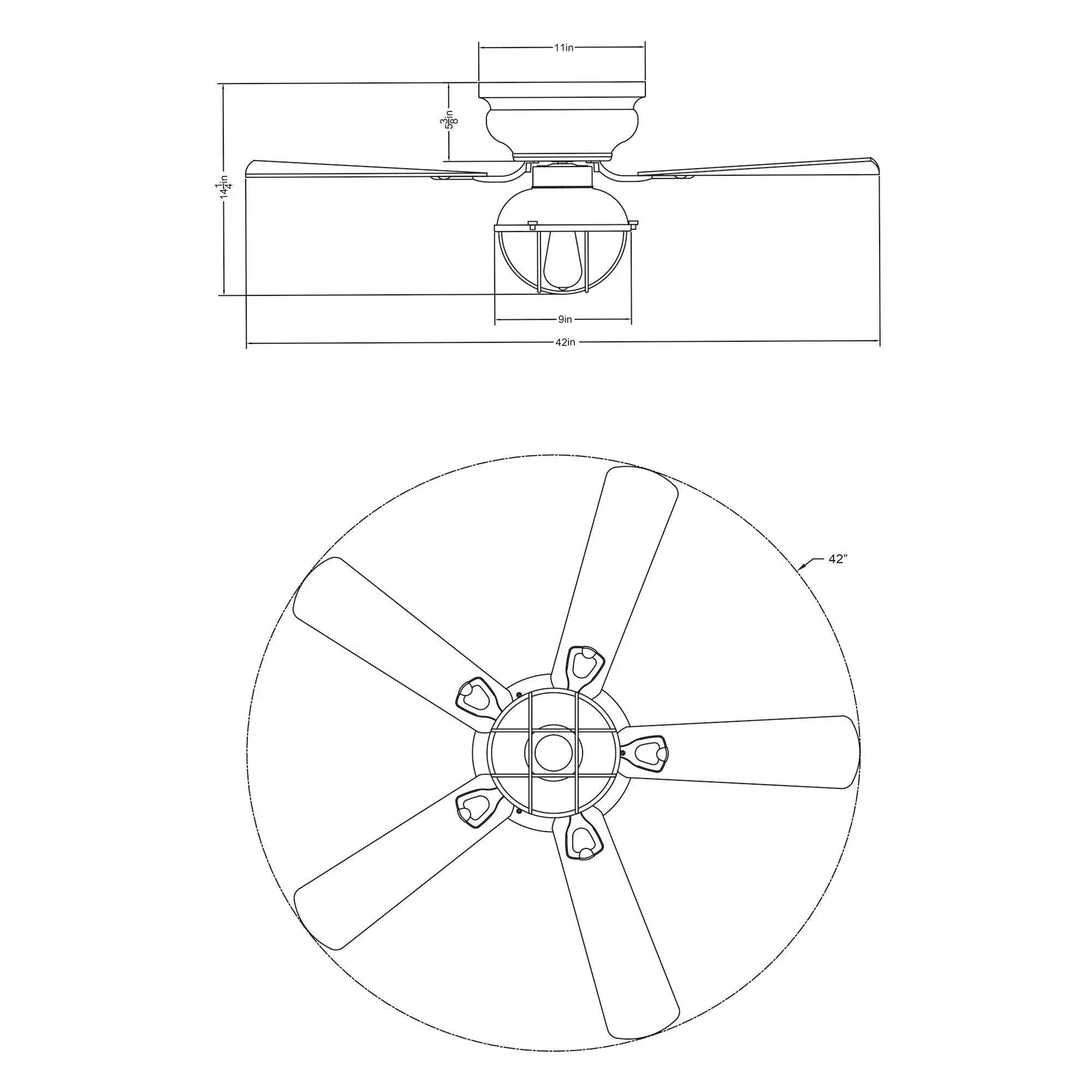 Parrot Uncle 42-Inch Traditional Flush Mount Reversible Ceiling Fan with Lighting and Remote Control (F6232QQ110V) - Image 14