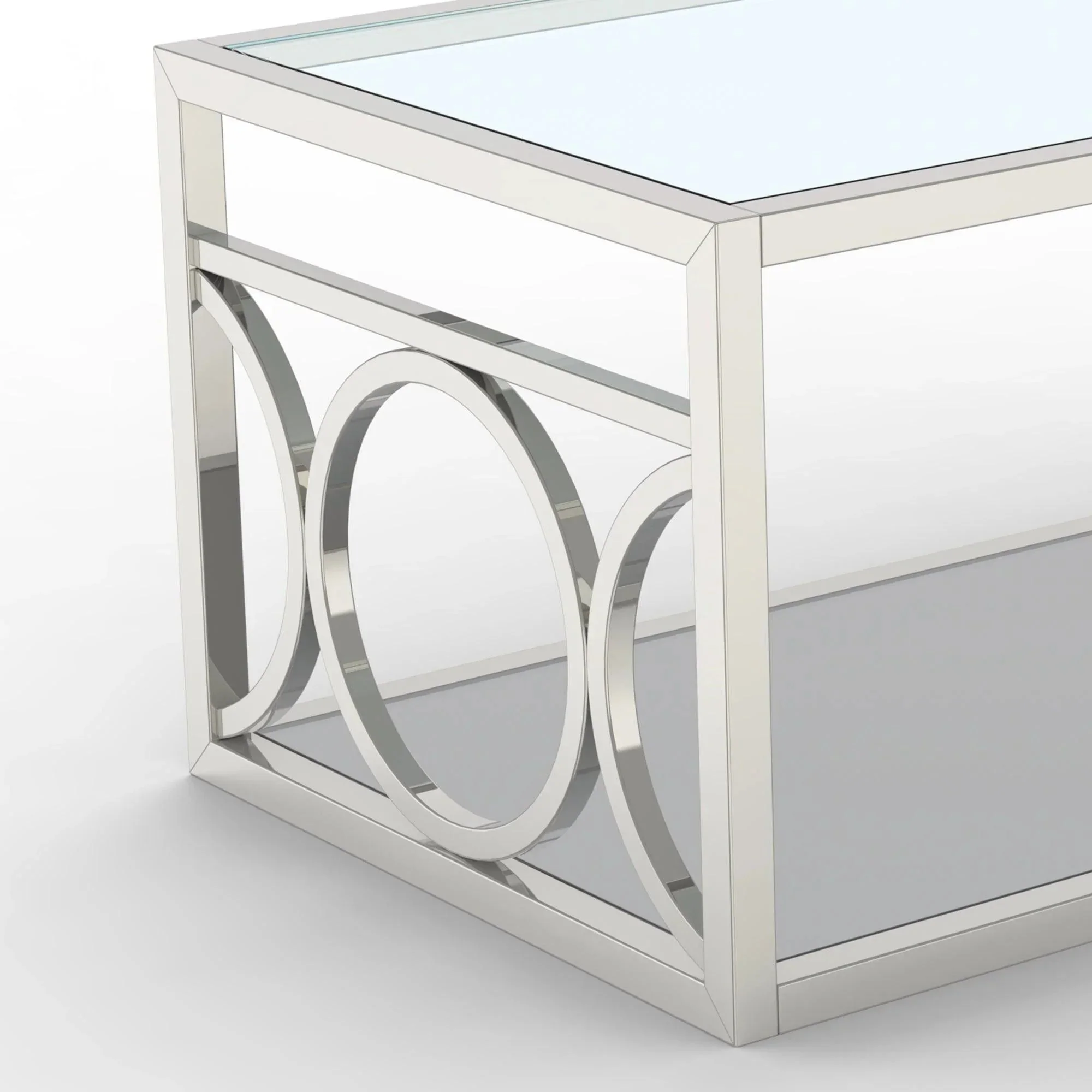 Parrot Uncle 47-Inch Contemporary Coffee Table in Chrome (CM4166CRM-C-PU) - Image 3