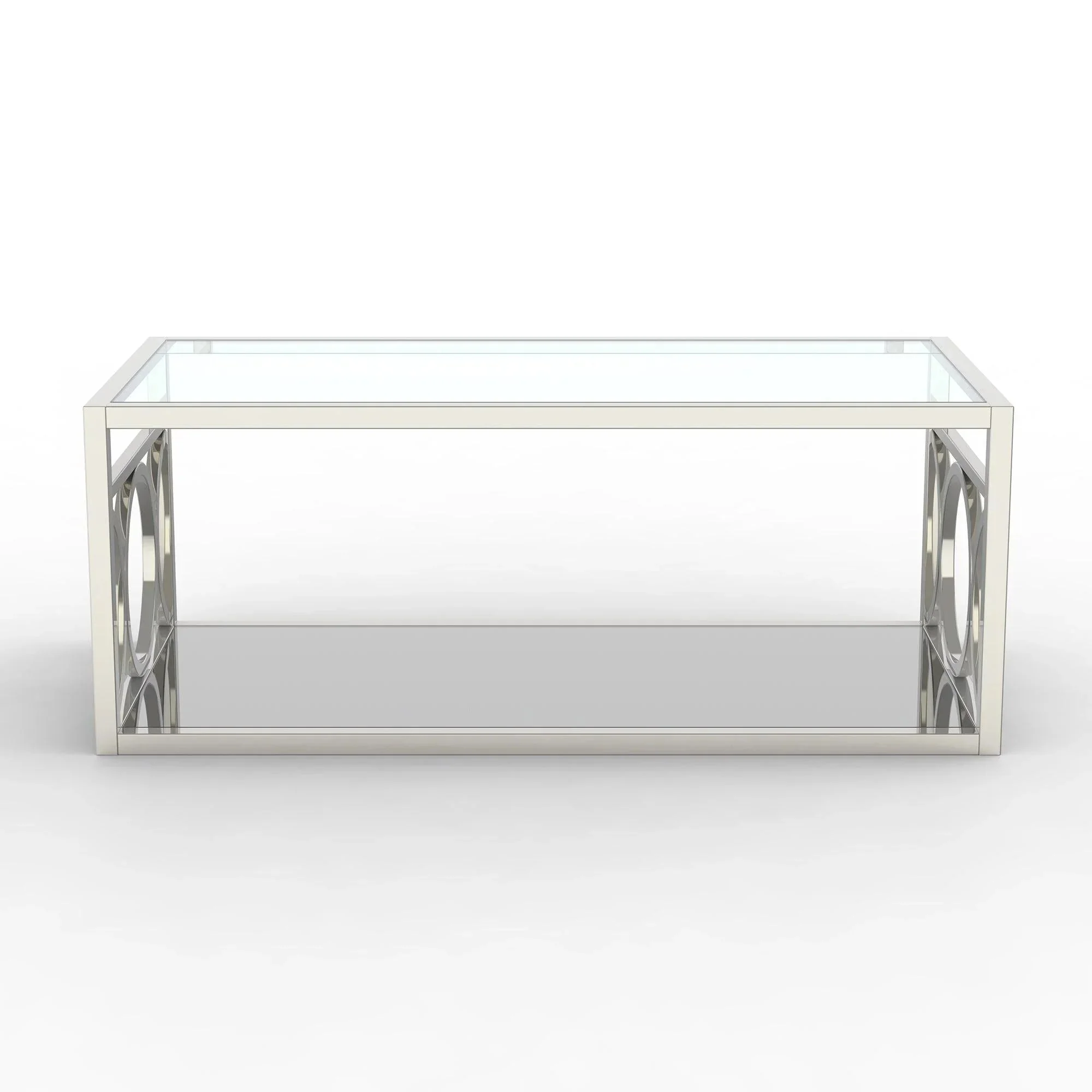 Parrot Uncle 47-Inch Contemporary Coffee Table in Chrome (CM4166CRM-C-PU) - Image 6