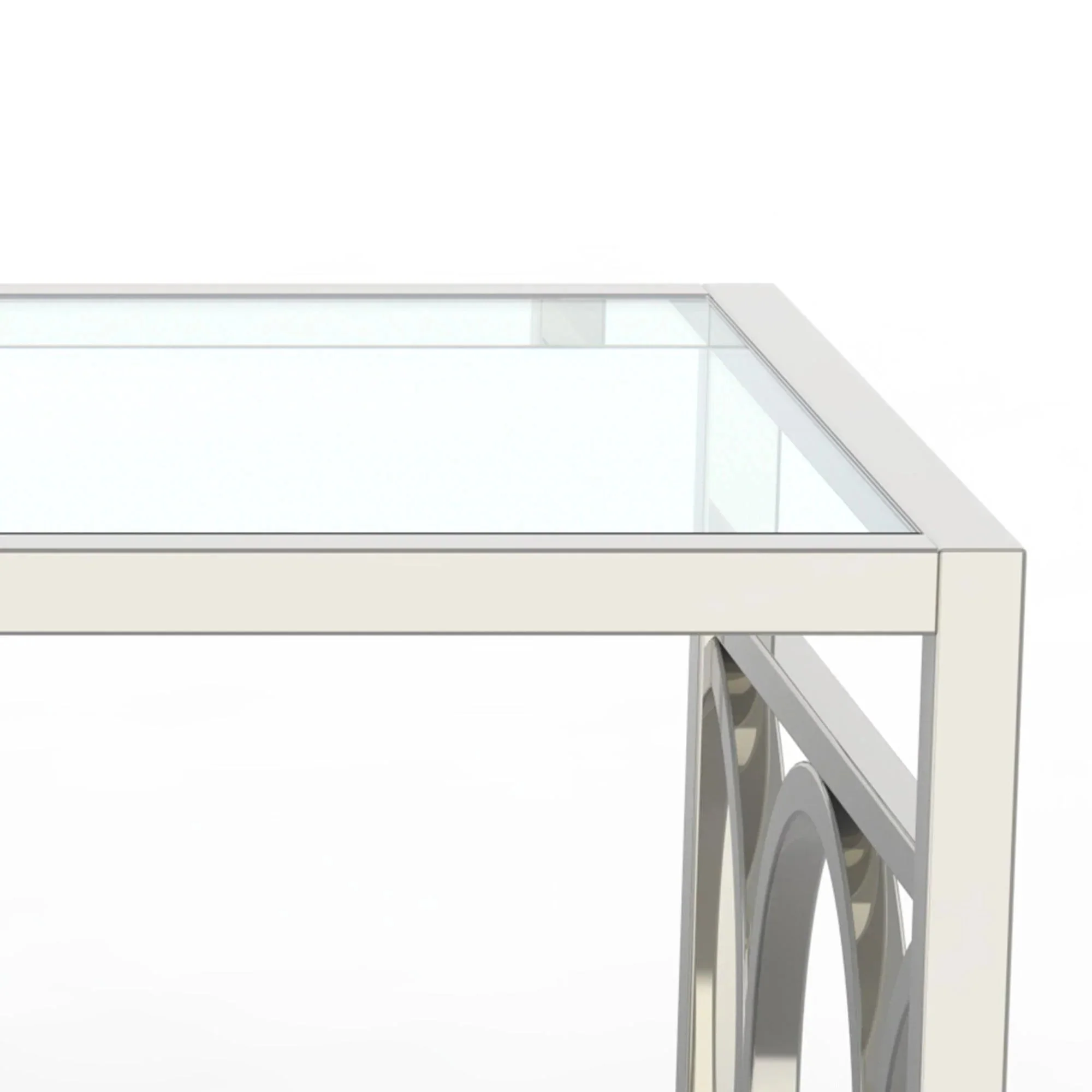 Parrot Uncle 47-Inch Contemporary Coffee Table in Chrome (CM4166CRM-C-PU) - Image 8