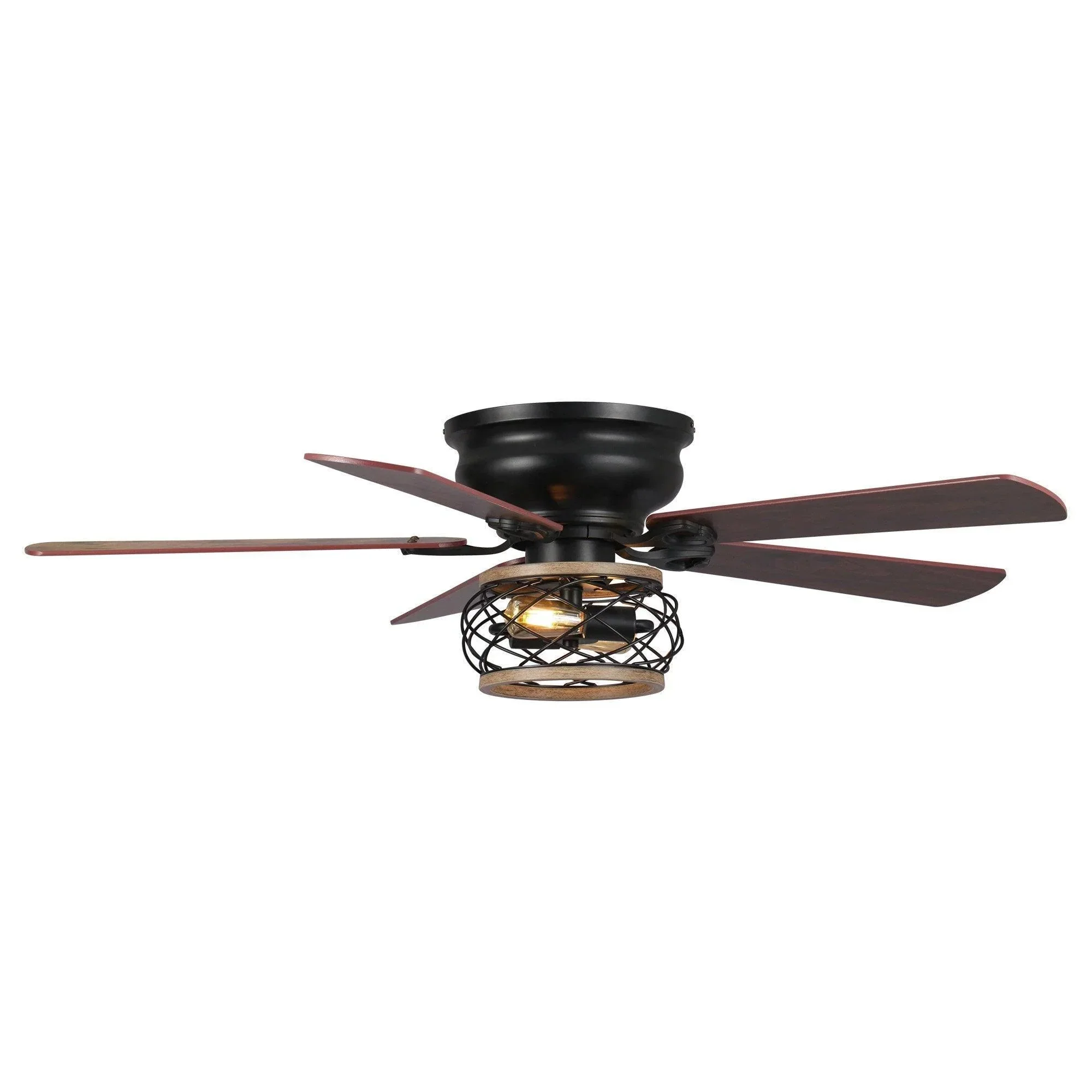 Parrot Uncle 48-Inch Antwerp Farmhouse Flush Mount Reversible Ceiling Fan with Lighting and Remote Control (F6240Q110V) - Image 19