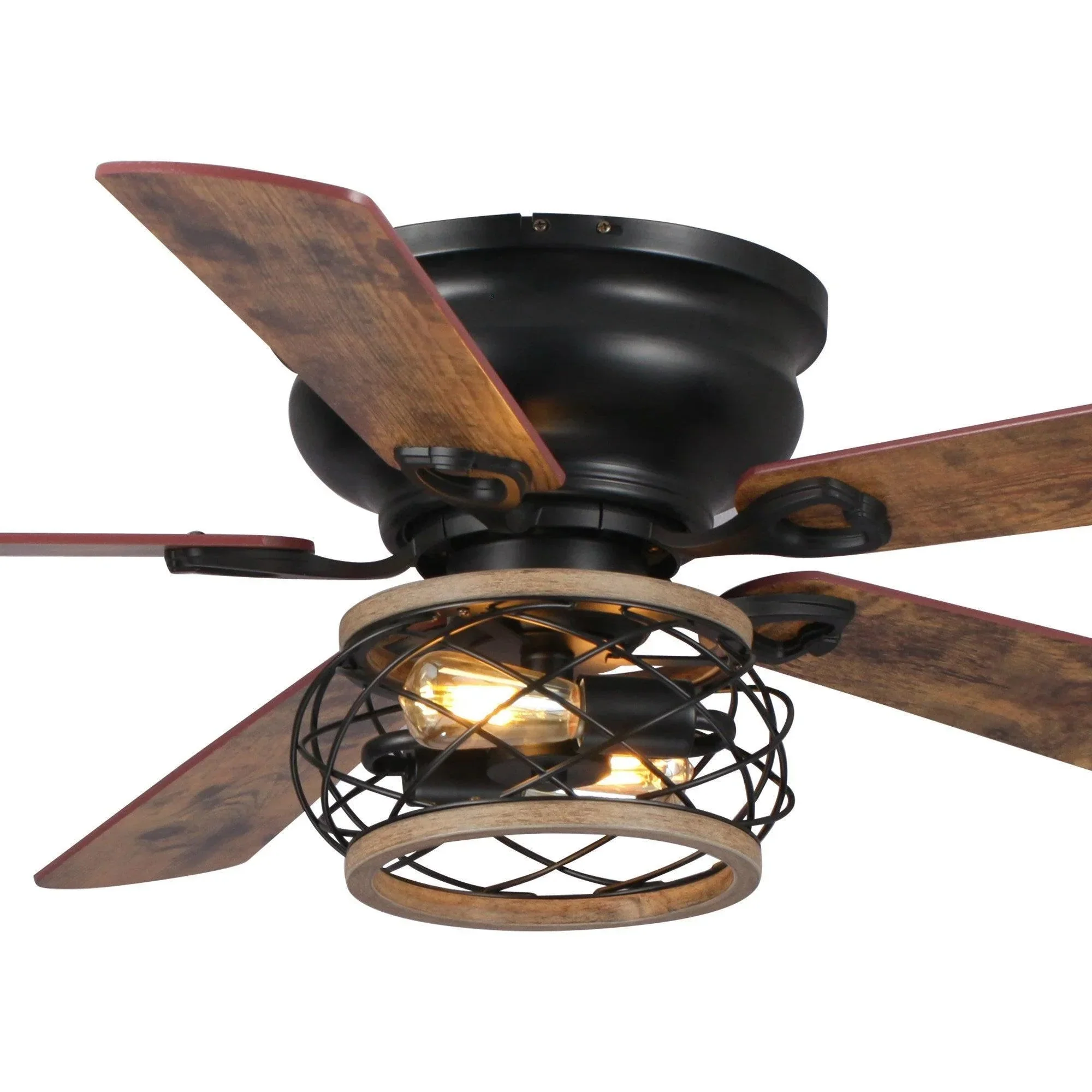 Parrot Uncle 48-Inch Antwerp Farmhouse Flush Mount Reversible Ceiling Fan with Lighting and Remote Control (F6240Q110V) - Image 20
