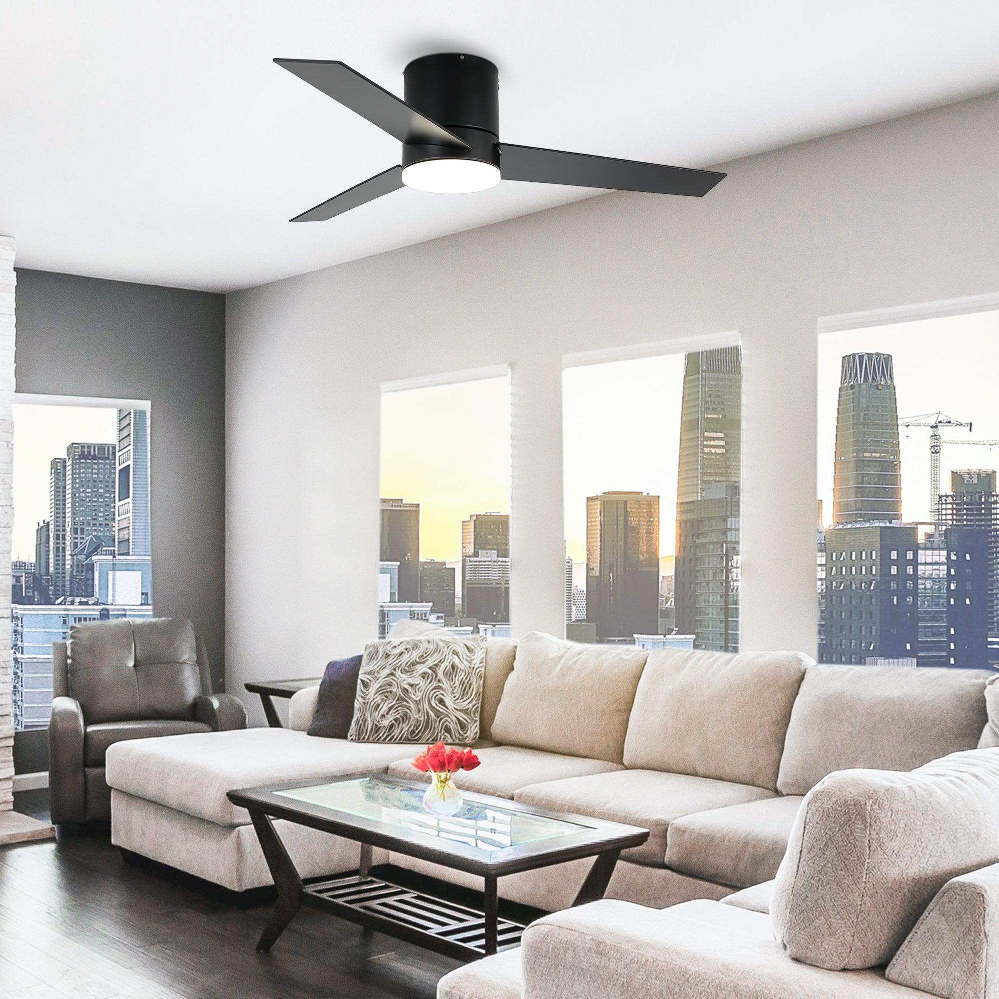 Parrot Uncle 48-Inch Flush Mount Ceiling Fan 3 Blades with LED Lighting and Remote Control - Image 9