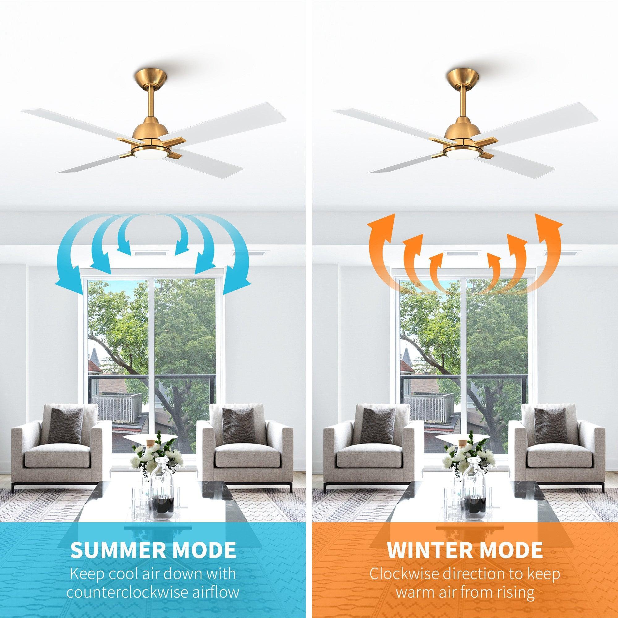 Parrot Uncle 48-Inch Linden DC Motor Downrod Mount Reversible Ceiling Fan with Lighting and Remote Control - Image 10