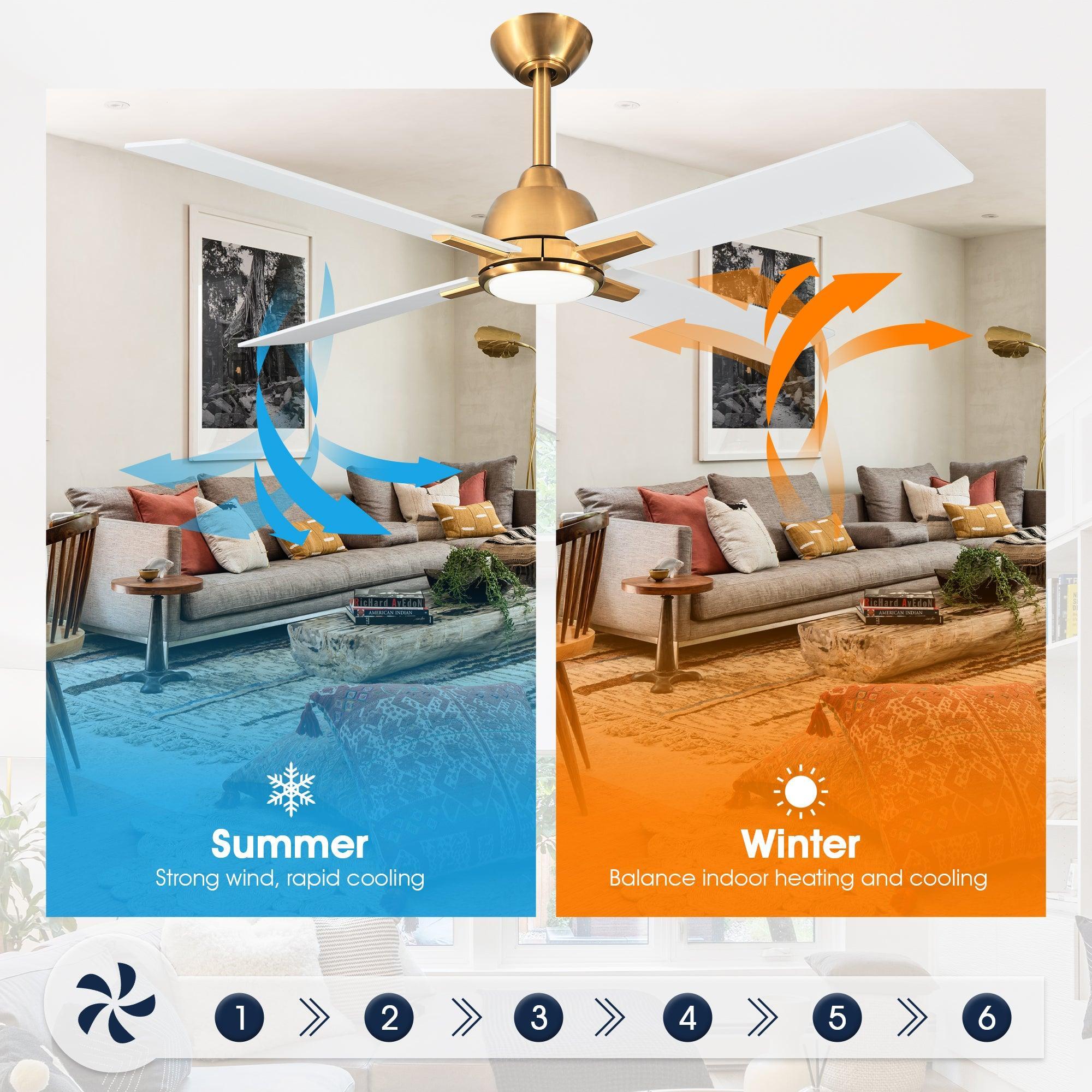 Parrot Uncle 48-Inch Linden DC Motor Downrod Mount Reversible Ceiling Fan with Lighting and Remote Control - Image 12