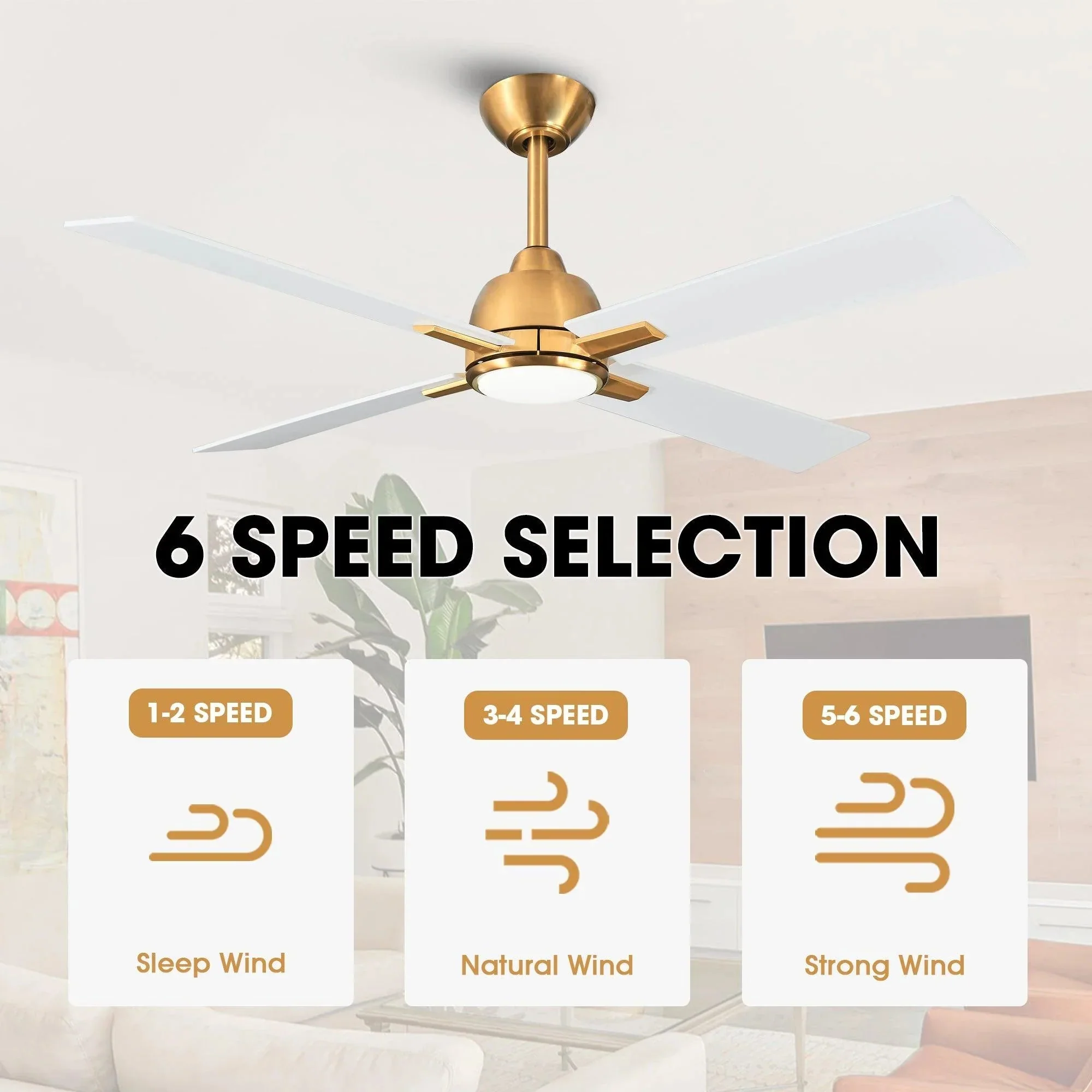Parrot Uncle 48-Inch Linden DC Motor Downrod Mount Reversible Ceiling Fan with Lighting and Remote Control - Image 13