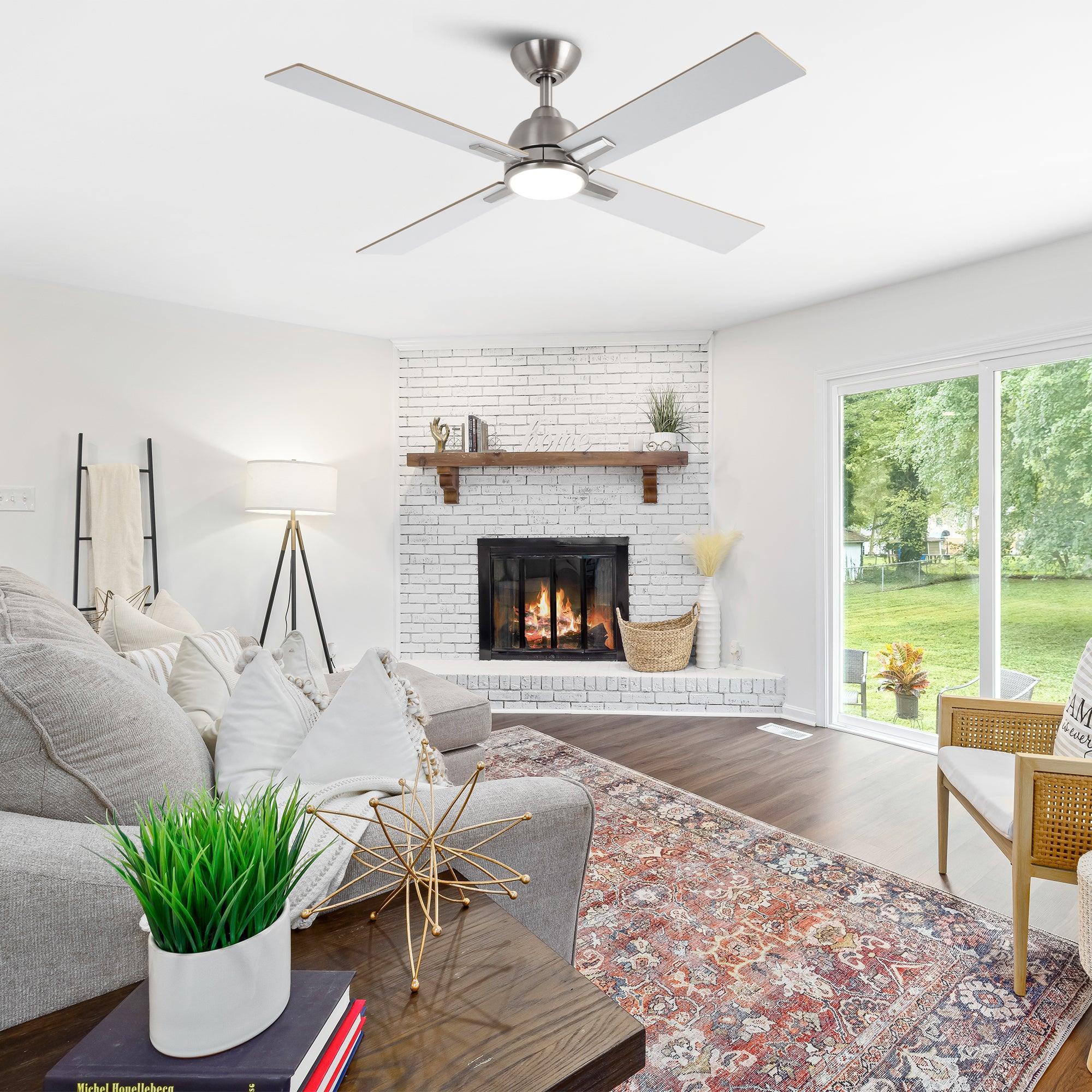 Parrot Uncle 48-Inch Linden DC Motor Downrod Mount Reversible Ceiling Fan with Lighting and Remote Control - Image 4