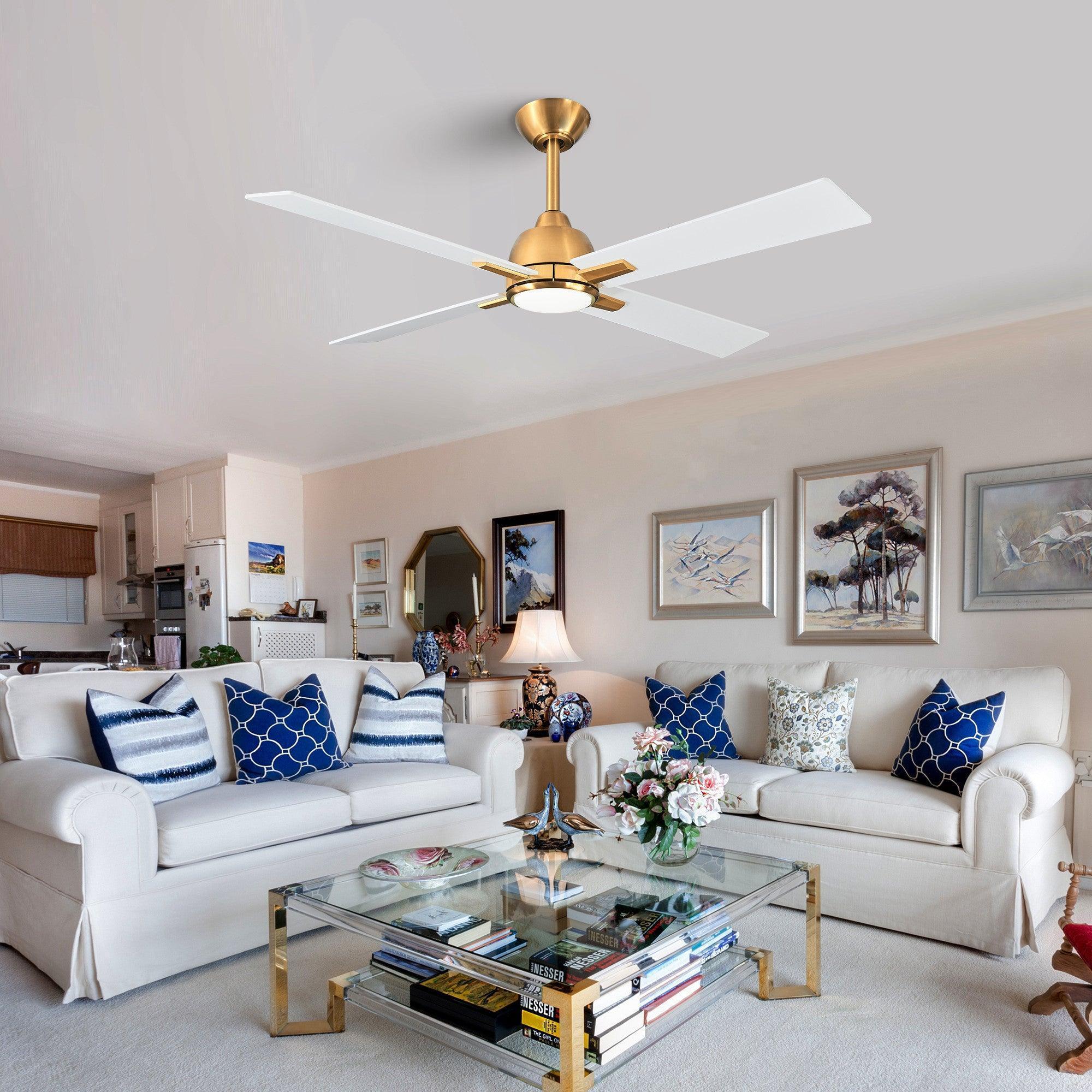 Parrot Uncle 48-Inch Linden DC Motor Downrod Mount Reversible Ceiling Fan with Lighting and Remote Control - Image 5