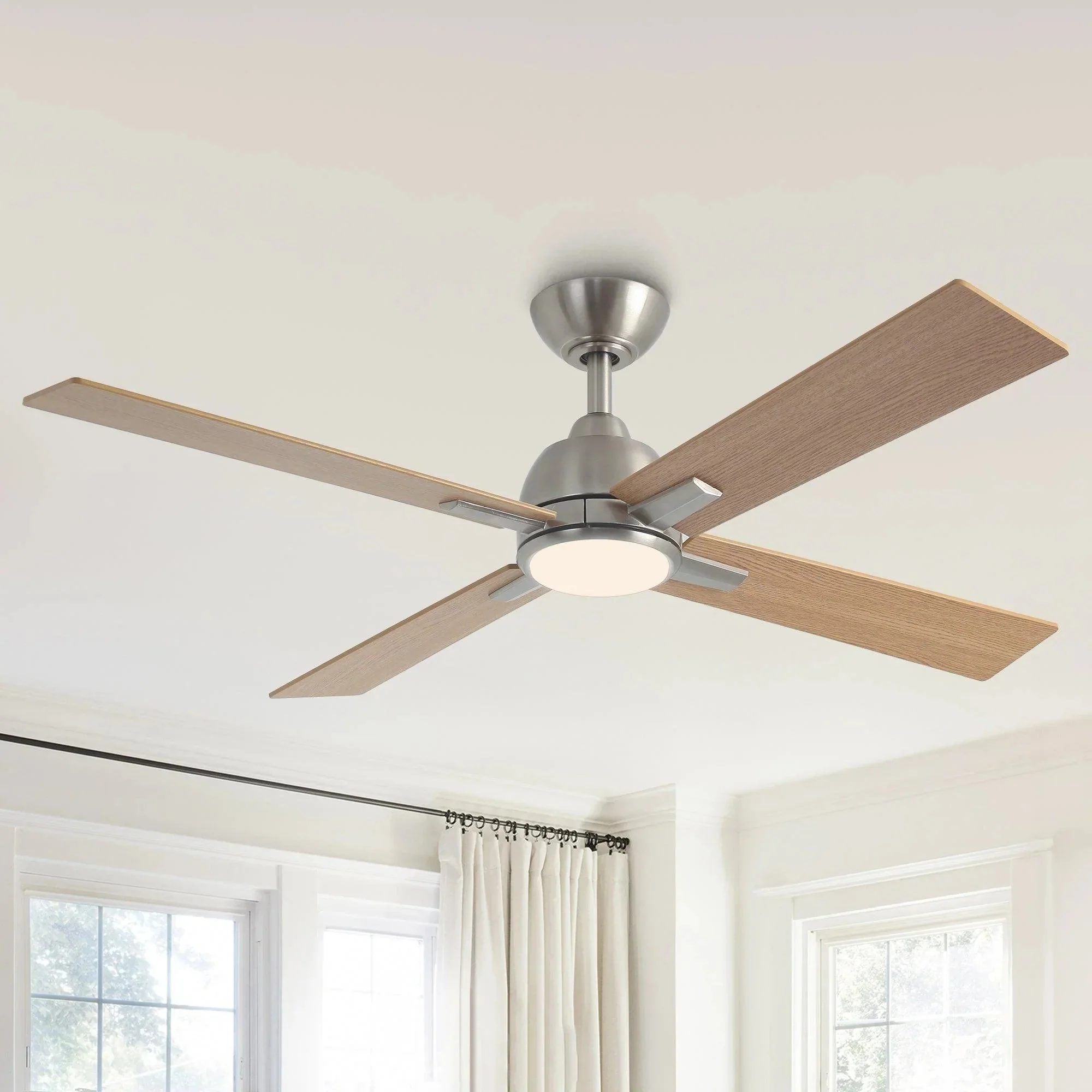 Parrot Uncle 48-Inch Linden DC Motor Downrod Mount Reversible Ceiling Fan with Lighting and Remote Control - Image 6