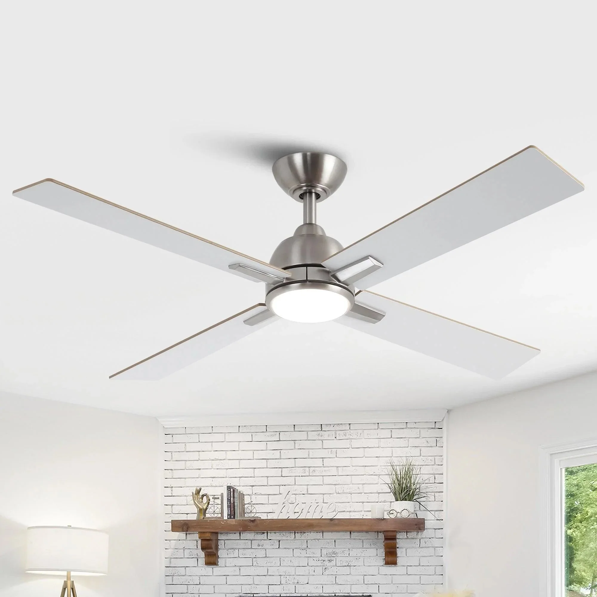 Parrot Uncle 48-Inch Linden DC Motor Downrod Mount Reversible Ceiling Fan with Lighting and Remote Control - Image 8