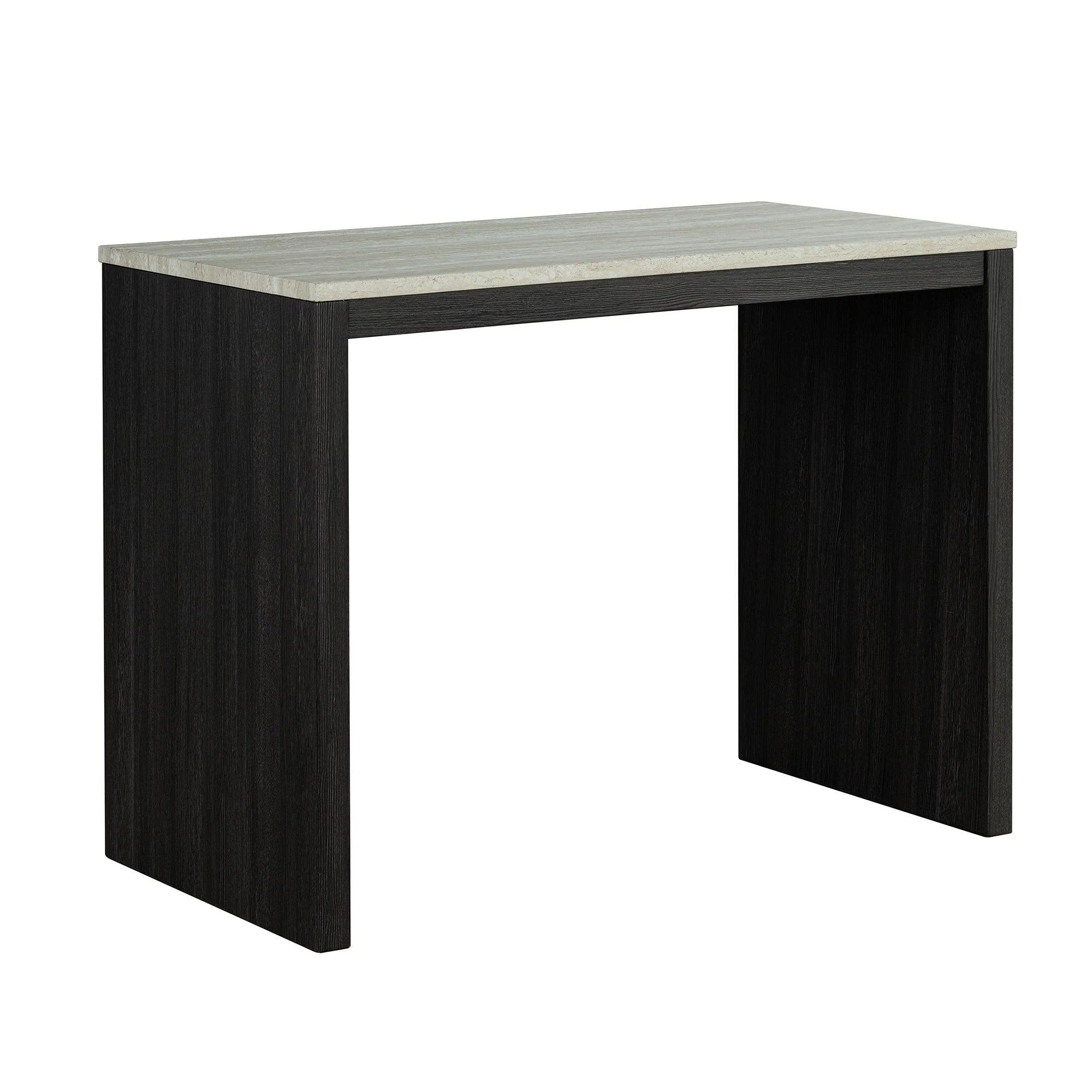 Parrot Uncle 48-Inch Modern Breakfast 1 Dining Table Set with 2 Stools for Apartment, Travertine Table Top (SL3402BK-PT-3PK-PU) - Image 9
