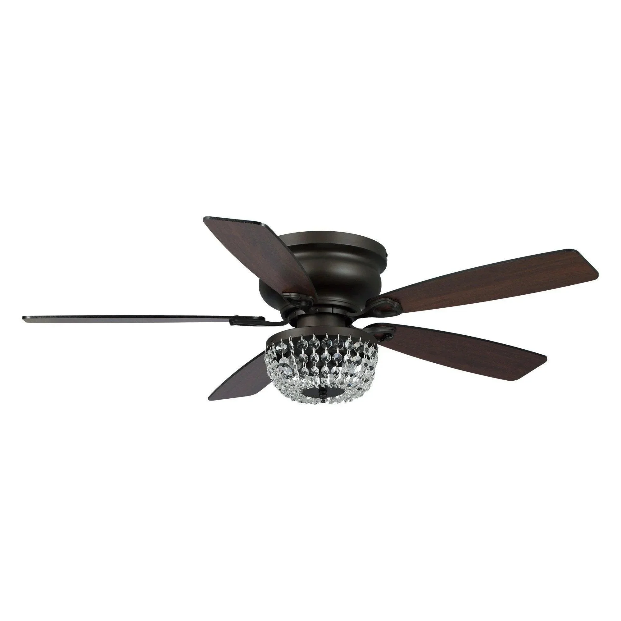Parrot Uncle 48-Inch Modern Flush Mount Reversible Crytsal Ceiling Fan with Lighting and Remote Control - Image 16