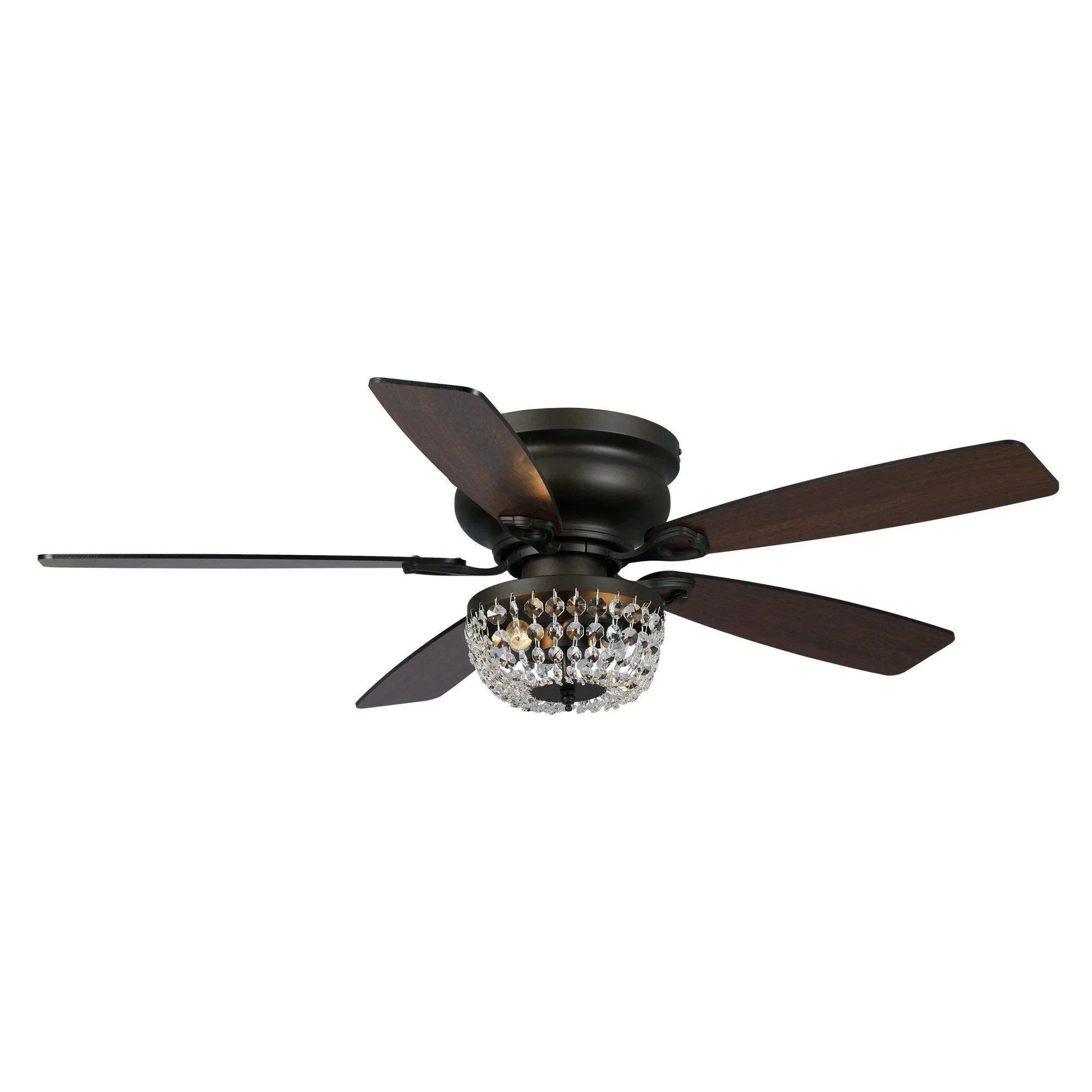 Parrot Uncle 48-Inch Modern Flush Mount Reversible Crytsal Ceiling Fan with Lighting and Remote Control - Image 24