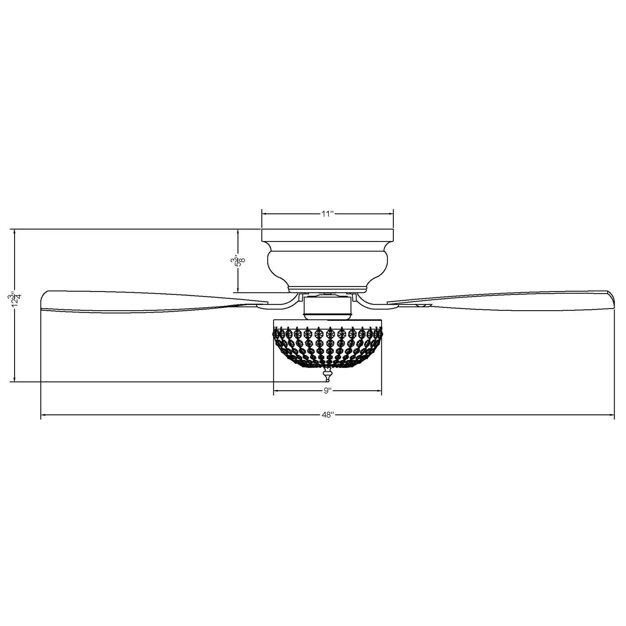 Parrot Uncle 48-Inch Modern Flush Mount Reversible Crytsal Ceiling Fan with Lighting and Remote Control - Image 33
