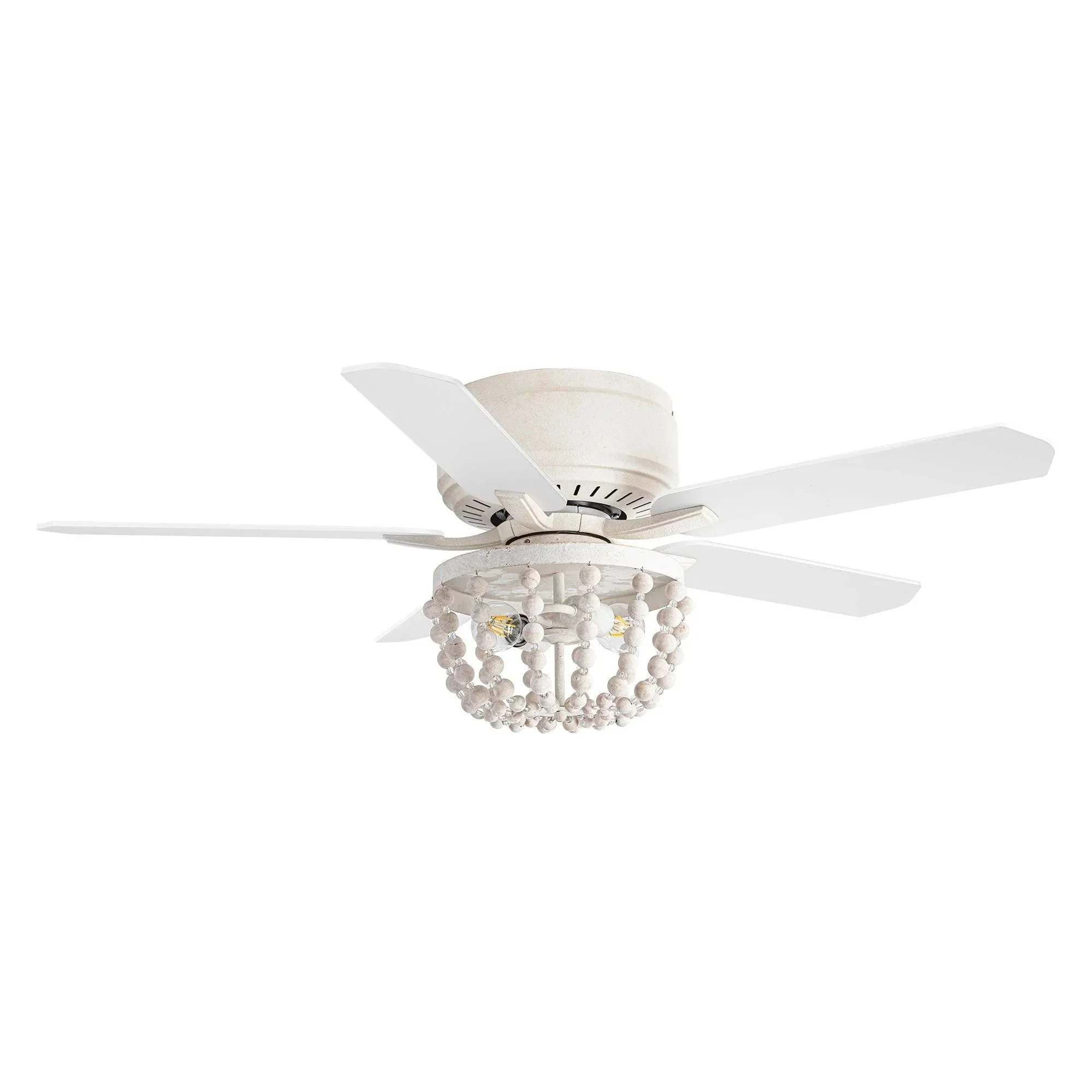 Parrot Uncle 48-Inch New Delhi Farmhouse Flush Mount Reversible Ceiling Fan with Lighting and Remote Control (F6355110V) - Image 13