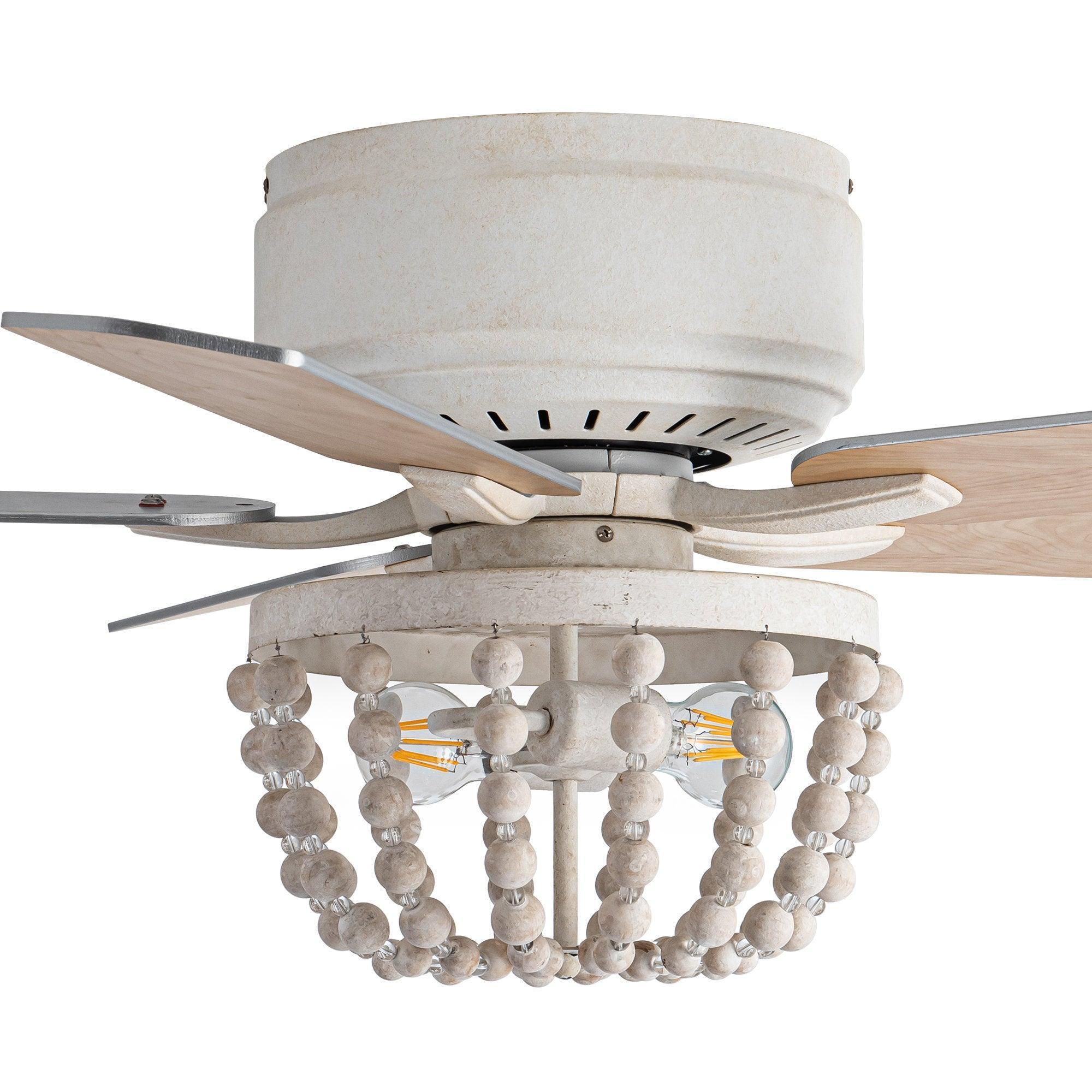 Parrot Uncle 48-Inch New Delhi Farmhouse Flush Mount Reversible Ceiling Fan with Lighting and Remote Control (F6355110V) - Image 15