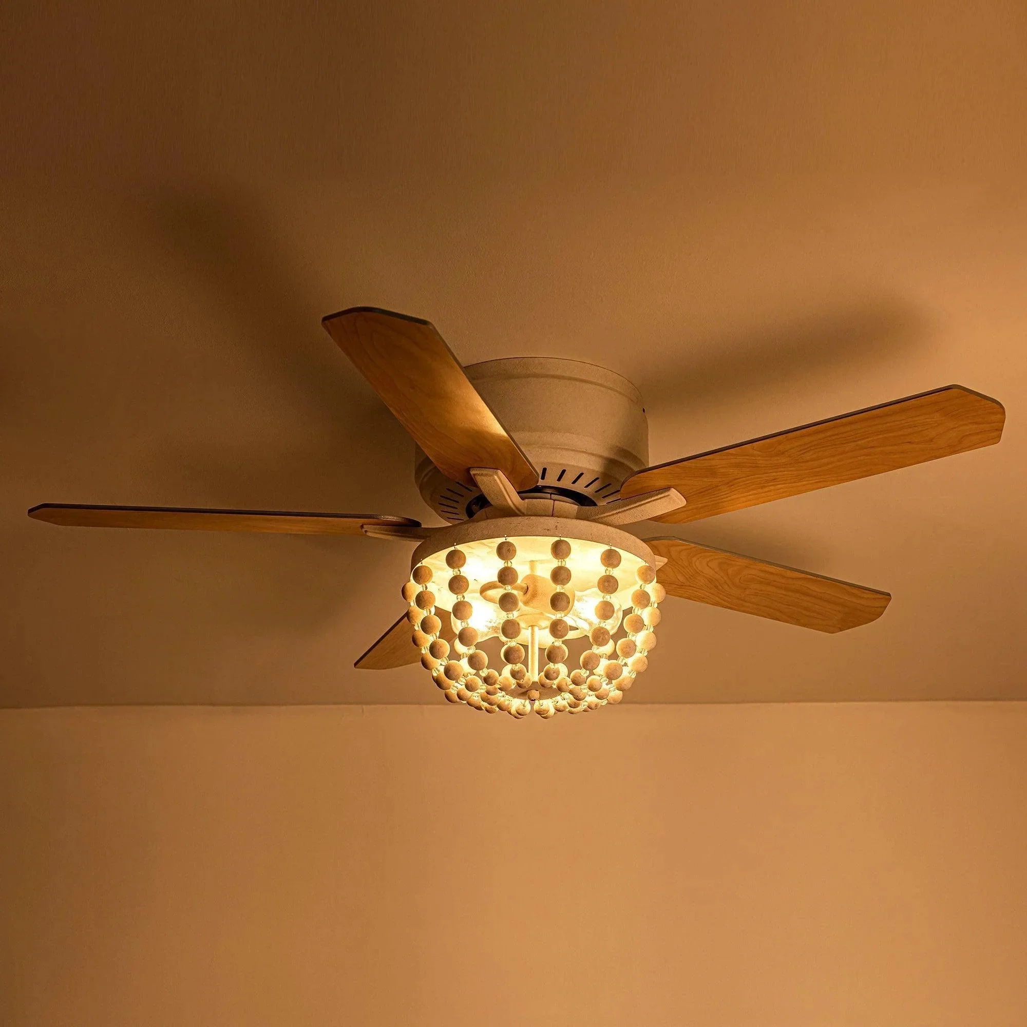 Parrot Uncle 48-Inch New Delhi Farmhouse Flush Mount Reversible Ceiling Fan with Lighting and Remote Control (F6355110V) - Image 16