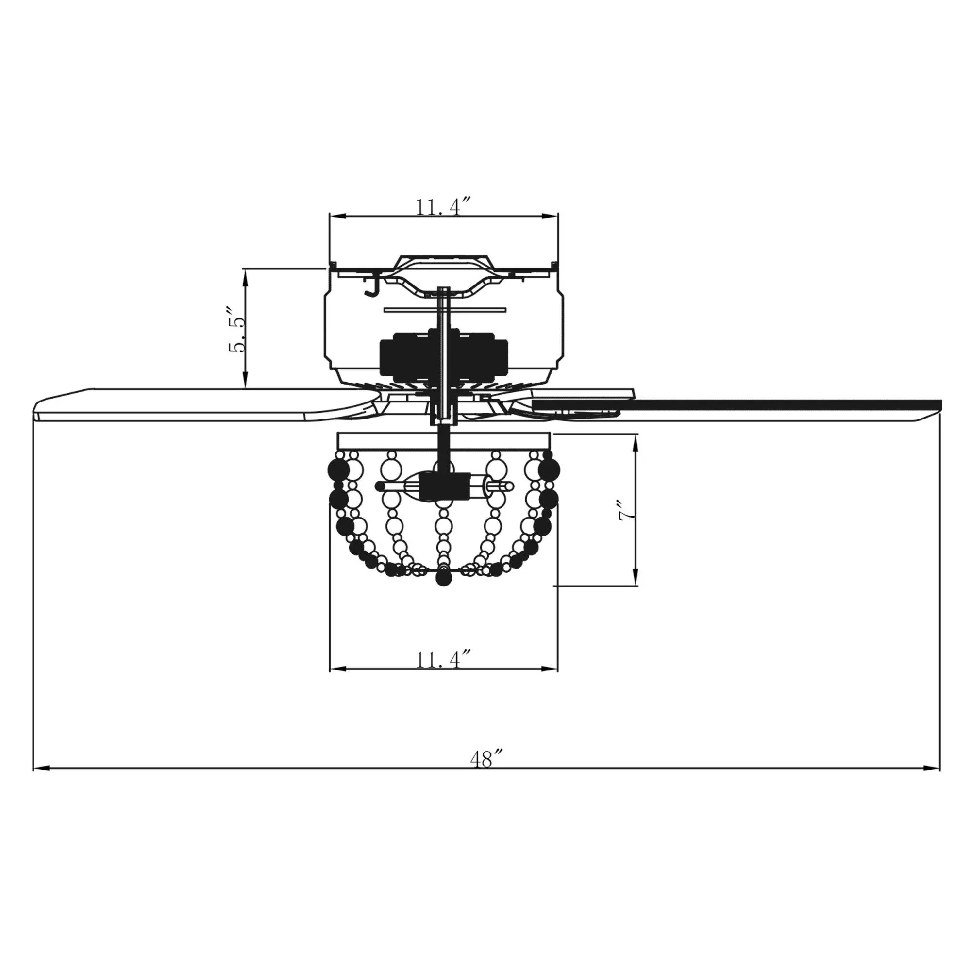 Parrot Uncle 48-Inch New Delhi Farmhouse Flush Mount Reversible Ceiling Fan with Lighting and Remote Control (F6355110V) - Image 20