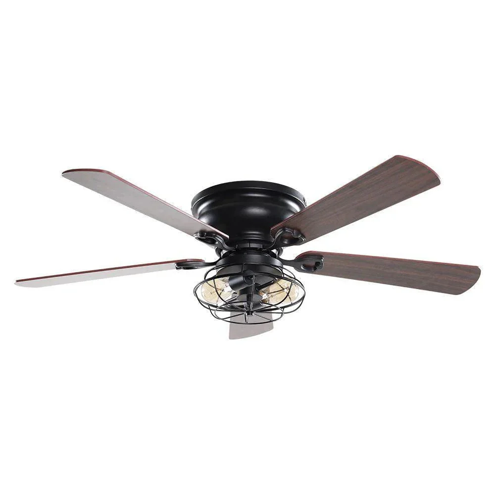 Parrot Uncle 48-Inch Ummuhan Industrial Flush Mount Ceiling Fan with Lighting - Image 9