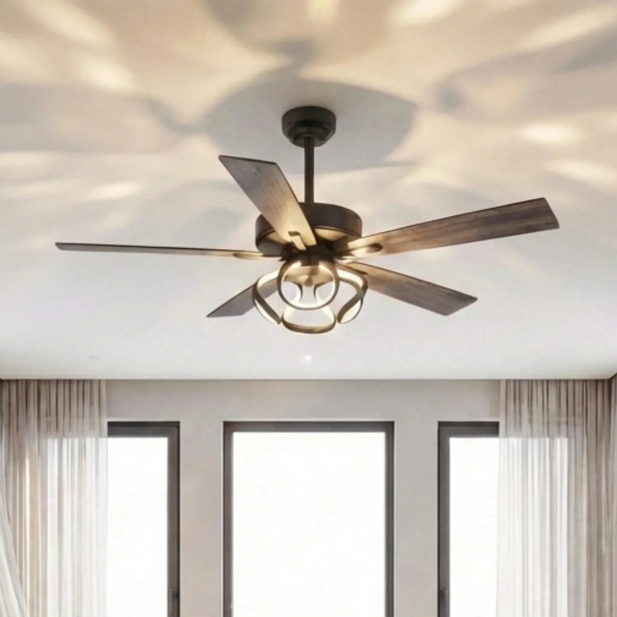 Parrot Uncle 52-Inch 6 Speed DC Black Ceiling Fan with Lighting (F6367BK110V) - Image 3