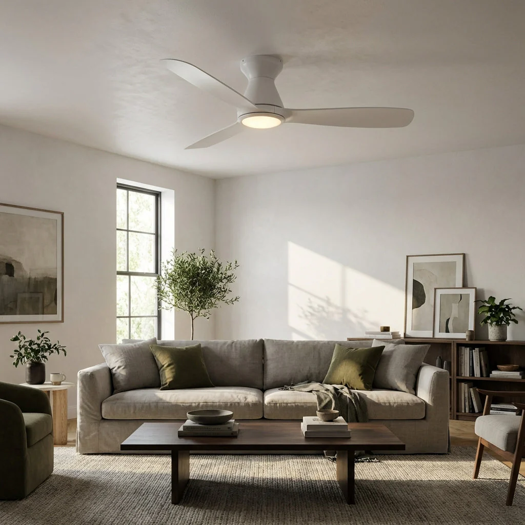Parrot Uncle 52-Inch Ahmedabad Industrial DC Motor Flush Mount Reversible Ceiling Fan with LED Lighting and Remote Control (BBHDA199A) - Image 3