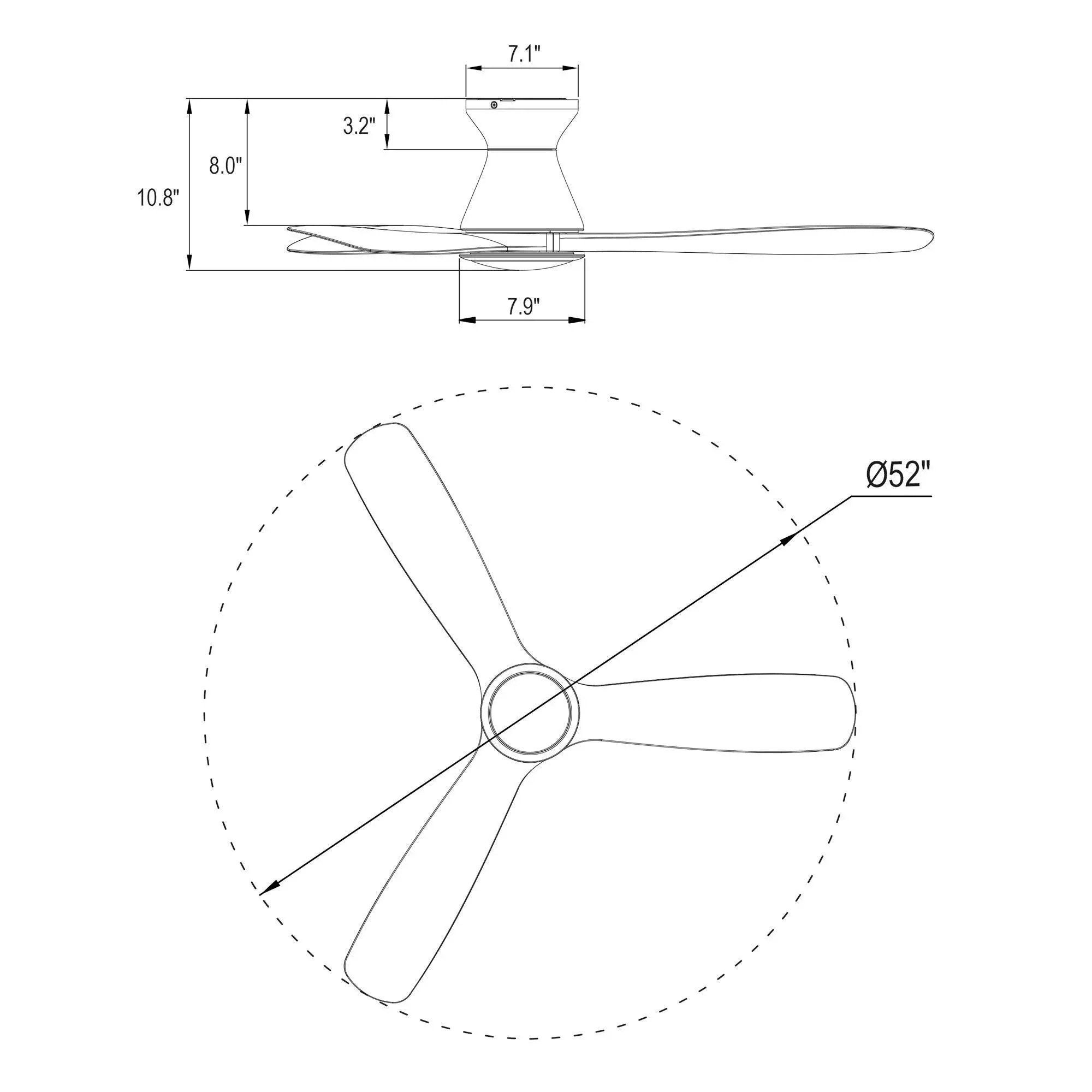Parrot Uncle 52-Inch Ahmedabad Industrial DC Motor Flush Mount Reversible Ceiling Fan with LED Lighting and Remote Control (BBHDA199A) - Image 9