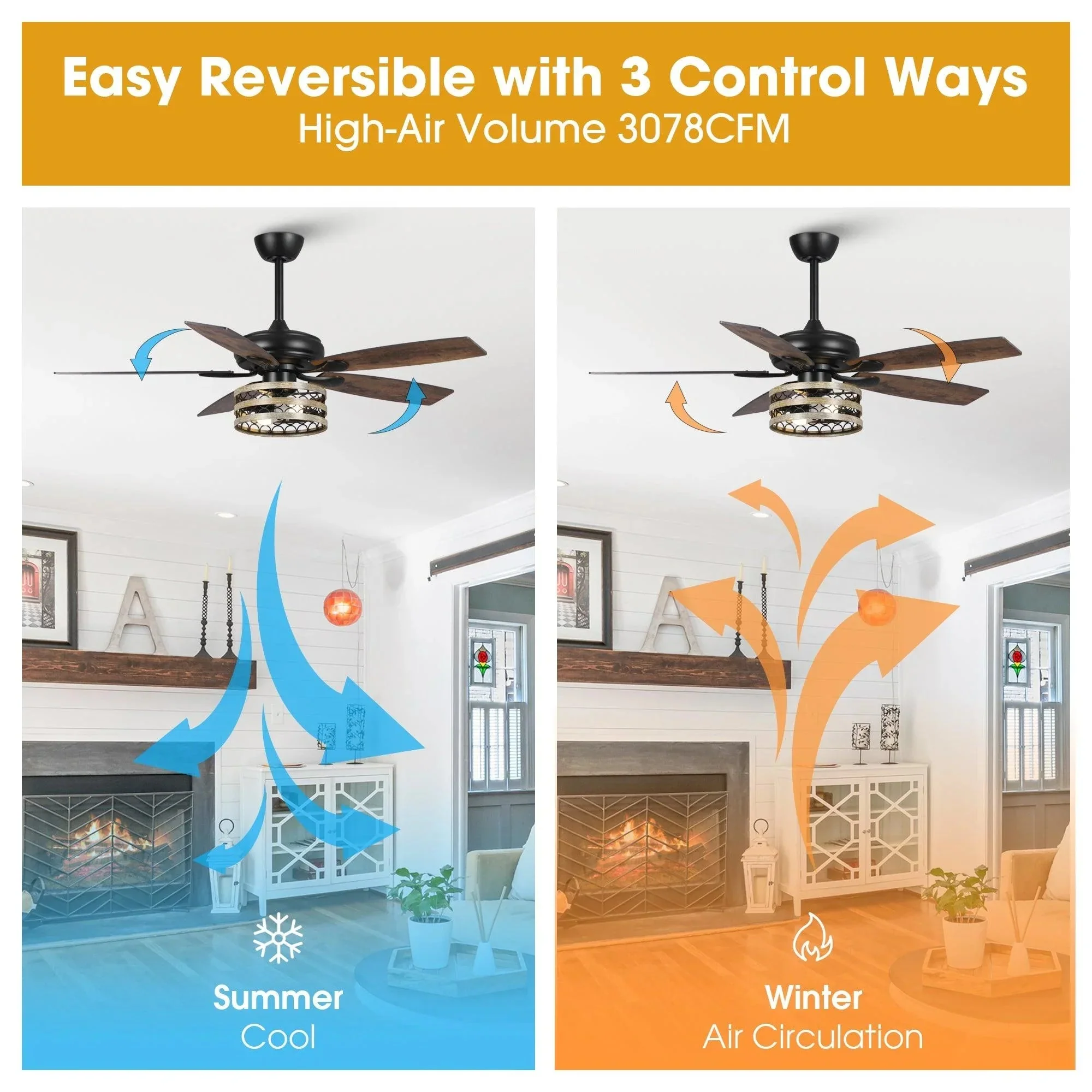 Parrot Uncle 52-Inch Alward Smart Fan with Light Kit (F6319-SMART) - Image 5