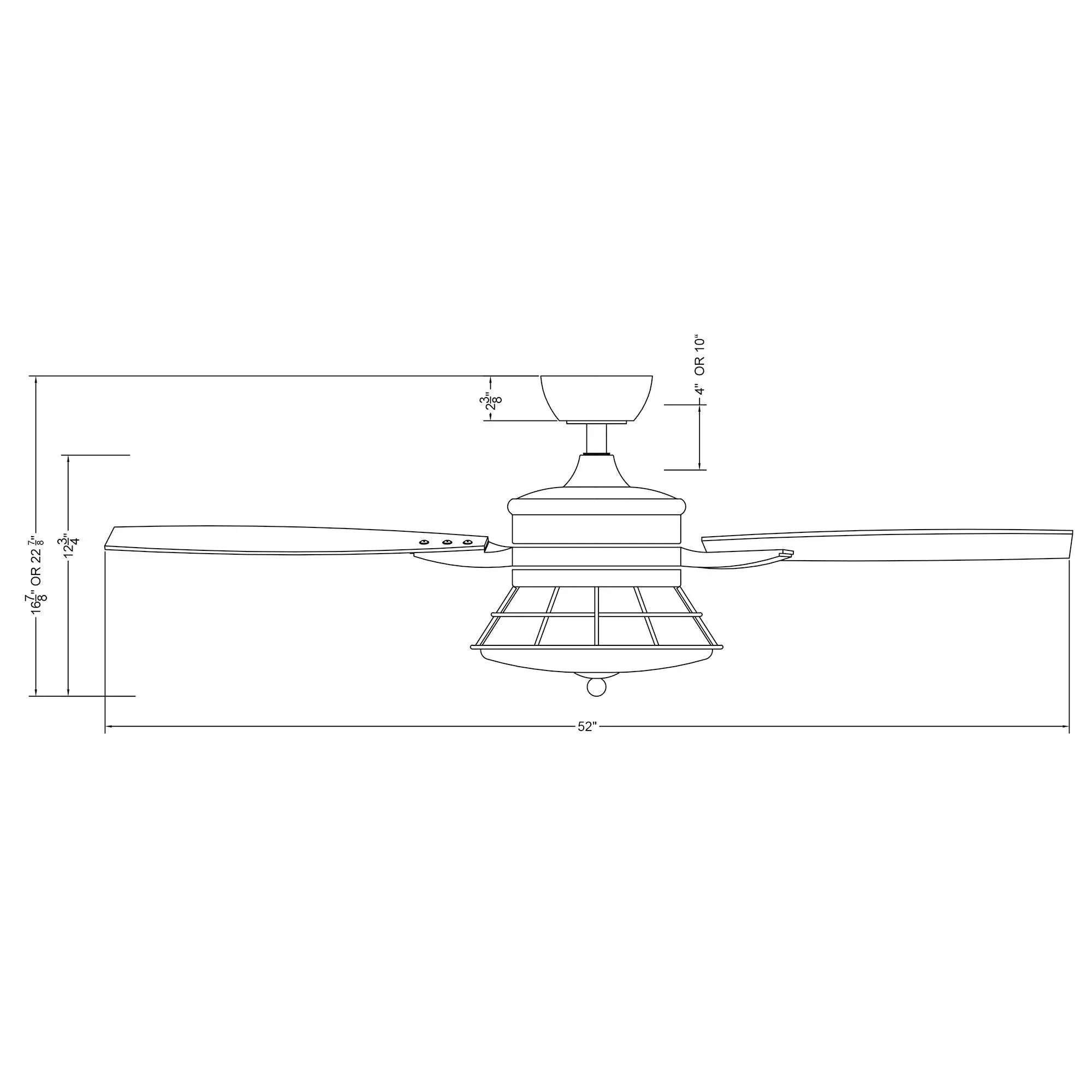 Parrot Uncle 52-Inch Antone Industrial Downrod Mount Reversible Ceiling Fan with Lighting and Remote Control (F6311Q110V) - Image 12