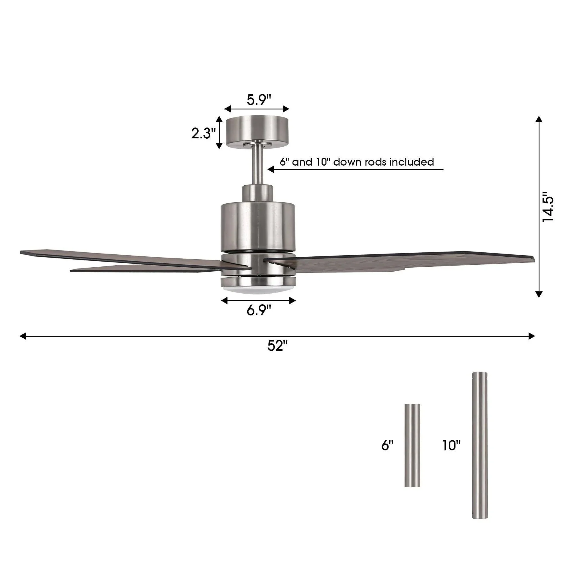 Parrot Uncle 52-Inch Ashby Industrial DC Motor Ceiling Fan with LED Lighting and Remote Control - Image 11