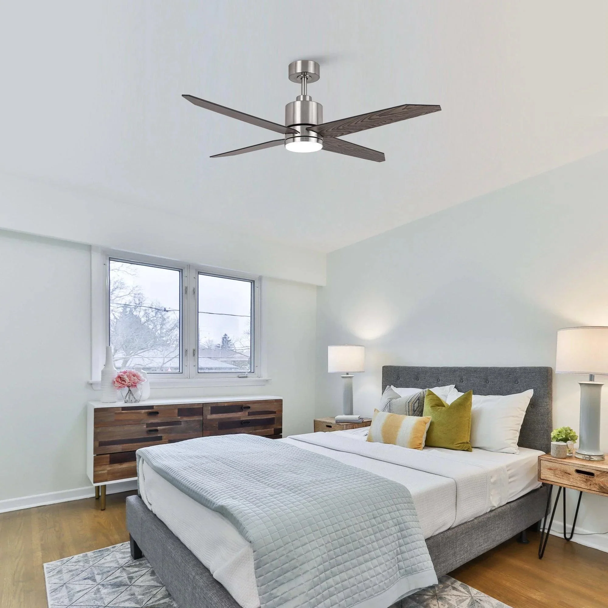 Parrot Uncle 52-Inch Ashby Industrial DC Motor Ceiling Fan with LED Lighting and Remote Control - Image 2