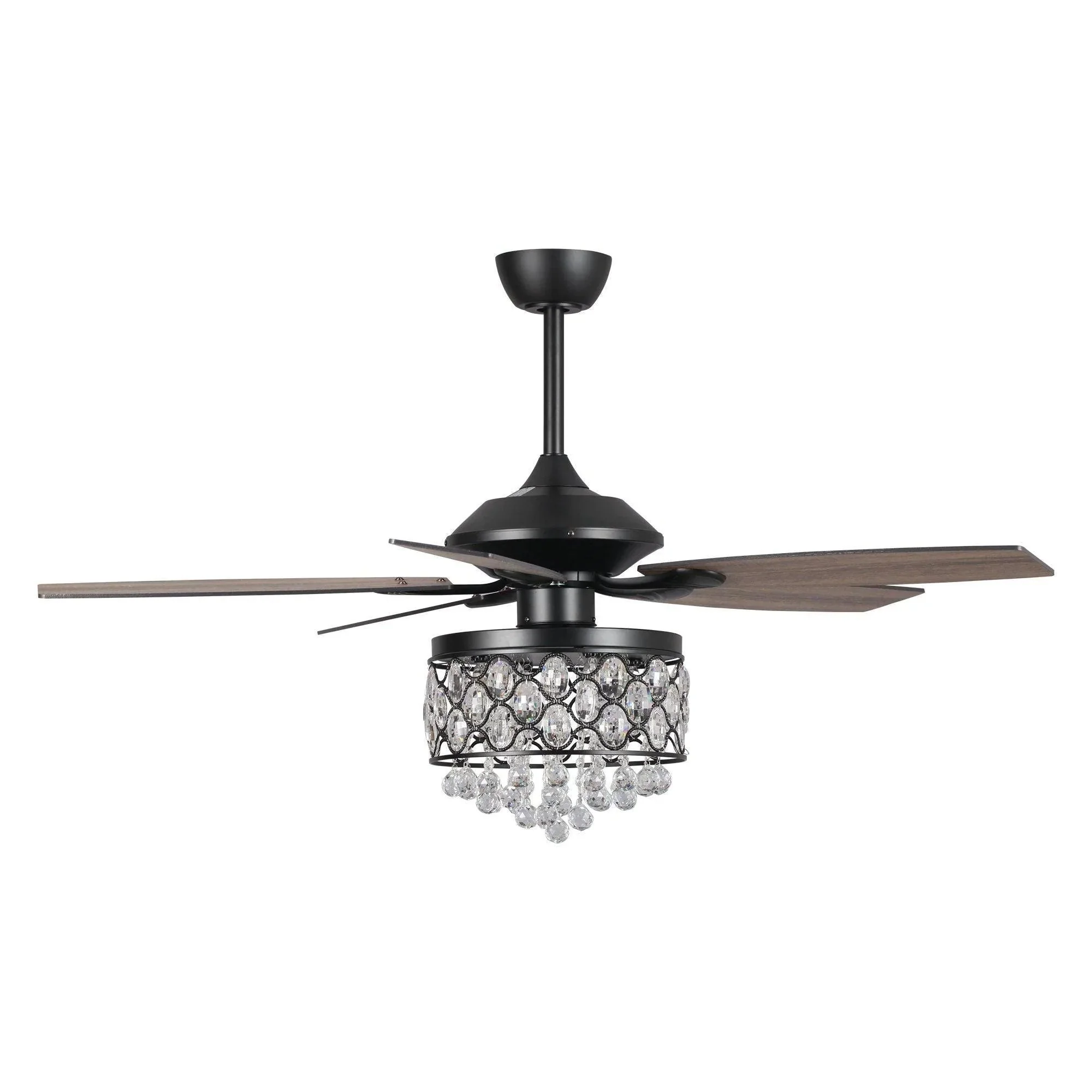 Parrot Uncle 52-Inch Berkshire Modern Downrod Mount Reversible Crystal Ceiling Fan with Lighting and Remote Control - Image 12